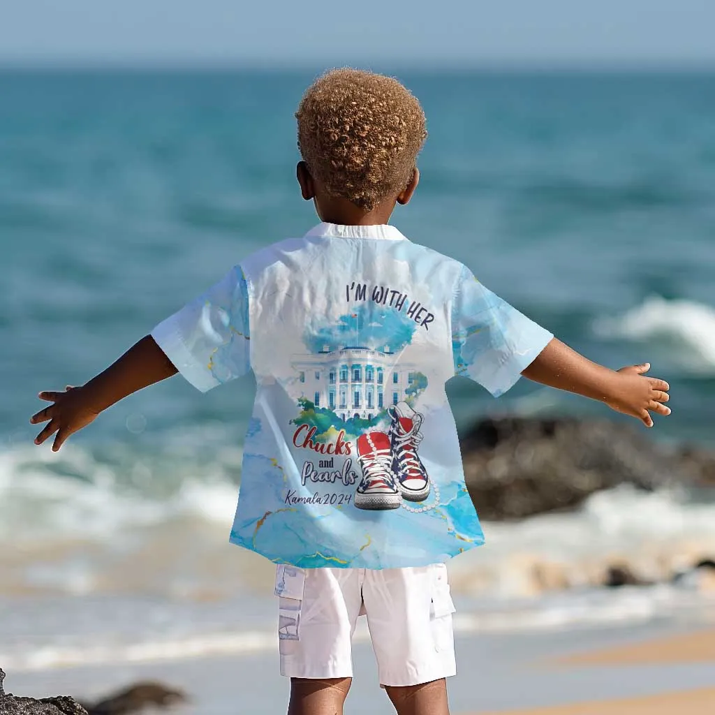 Chucks N Pearls 2024 Kid Hawaiian Shirt I'm With Her LT7