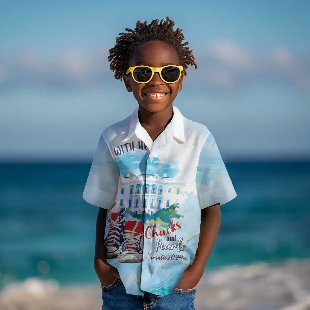 Chucks N Pearls 2024 Kid Hawaiian Shirt I'm With Her LT7