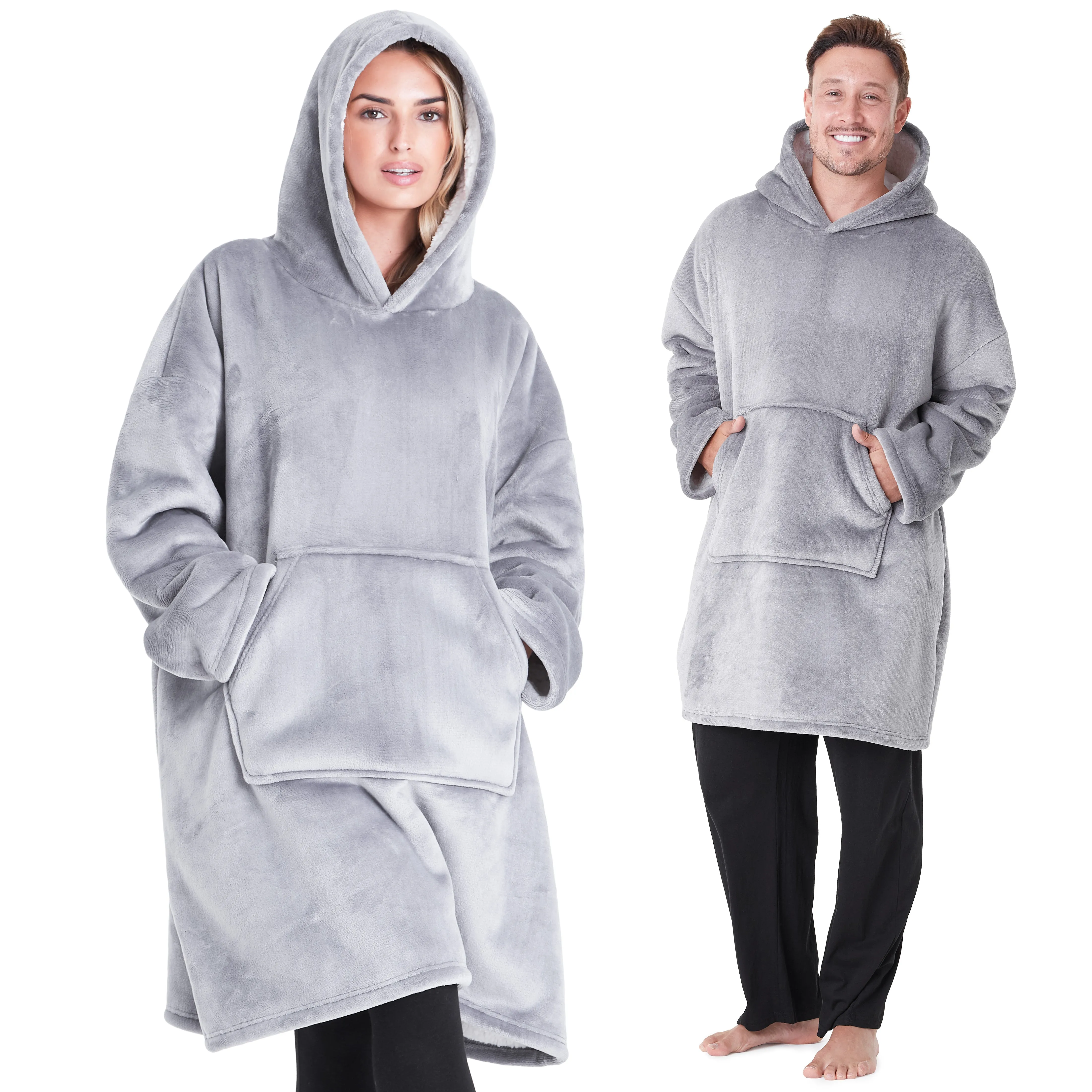 CityComfort Blanket Oversized Hoodie for Women & Men Fleece Blanket with Sleeves