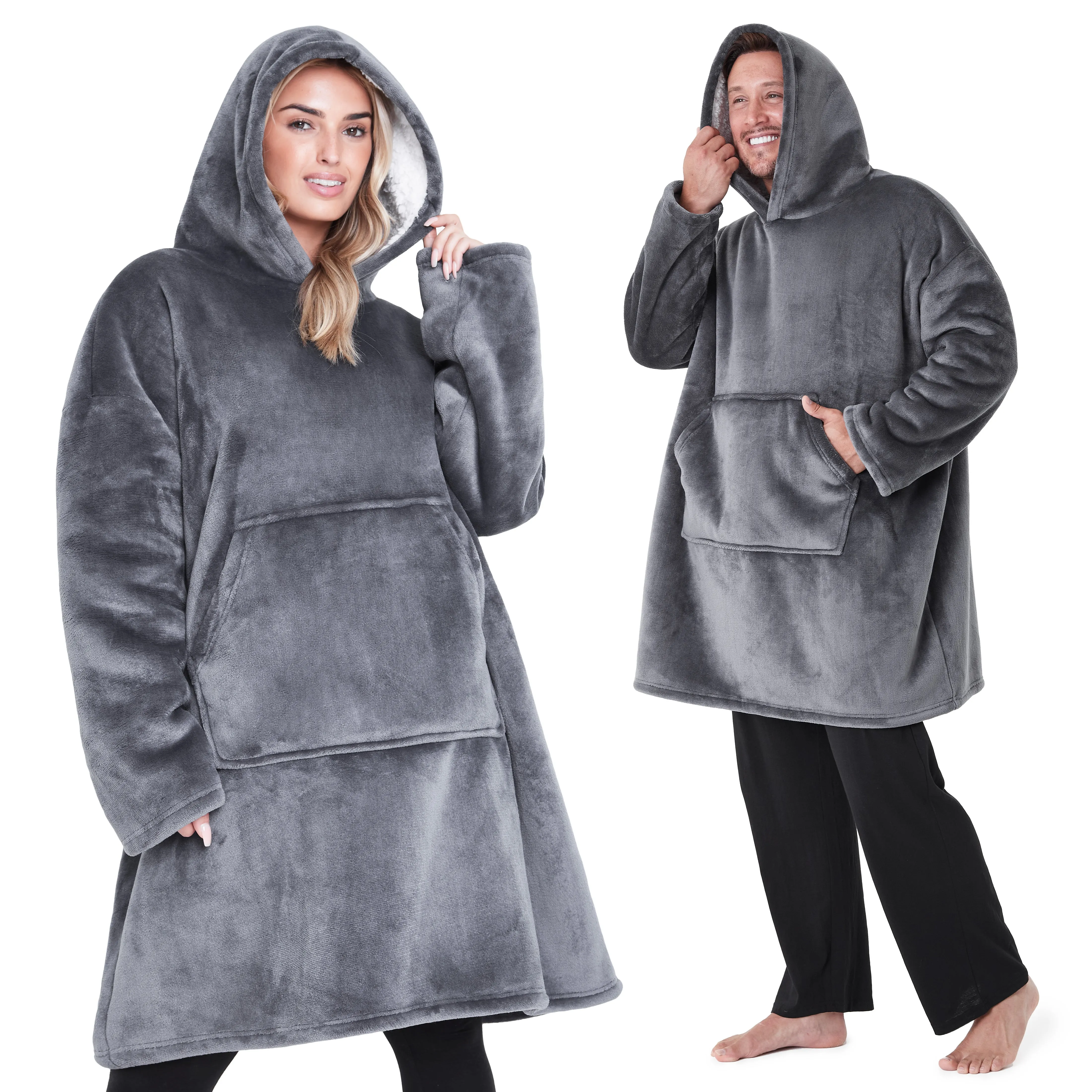 CityComfort Blanket Oversized Hoodie for Women & Men Fleece Blanket with Sleeves