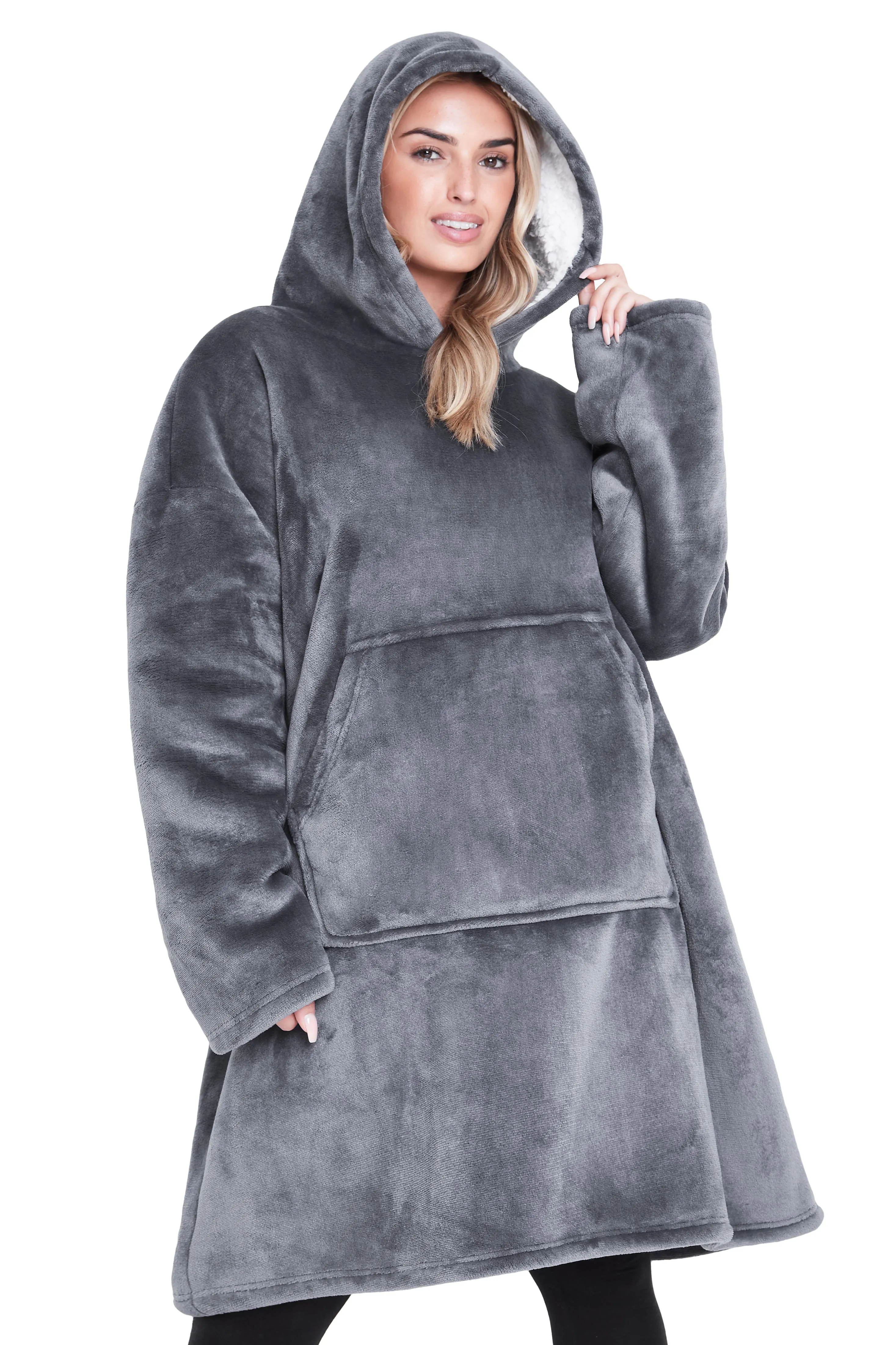 CityComfort Blanket Oversized Hoodie for Women & Men Fleece Blanket with Sleeves