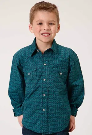 CL03-030-0064-1011 Boys L/S Shirt Diamonds Print