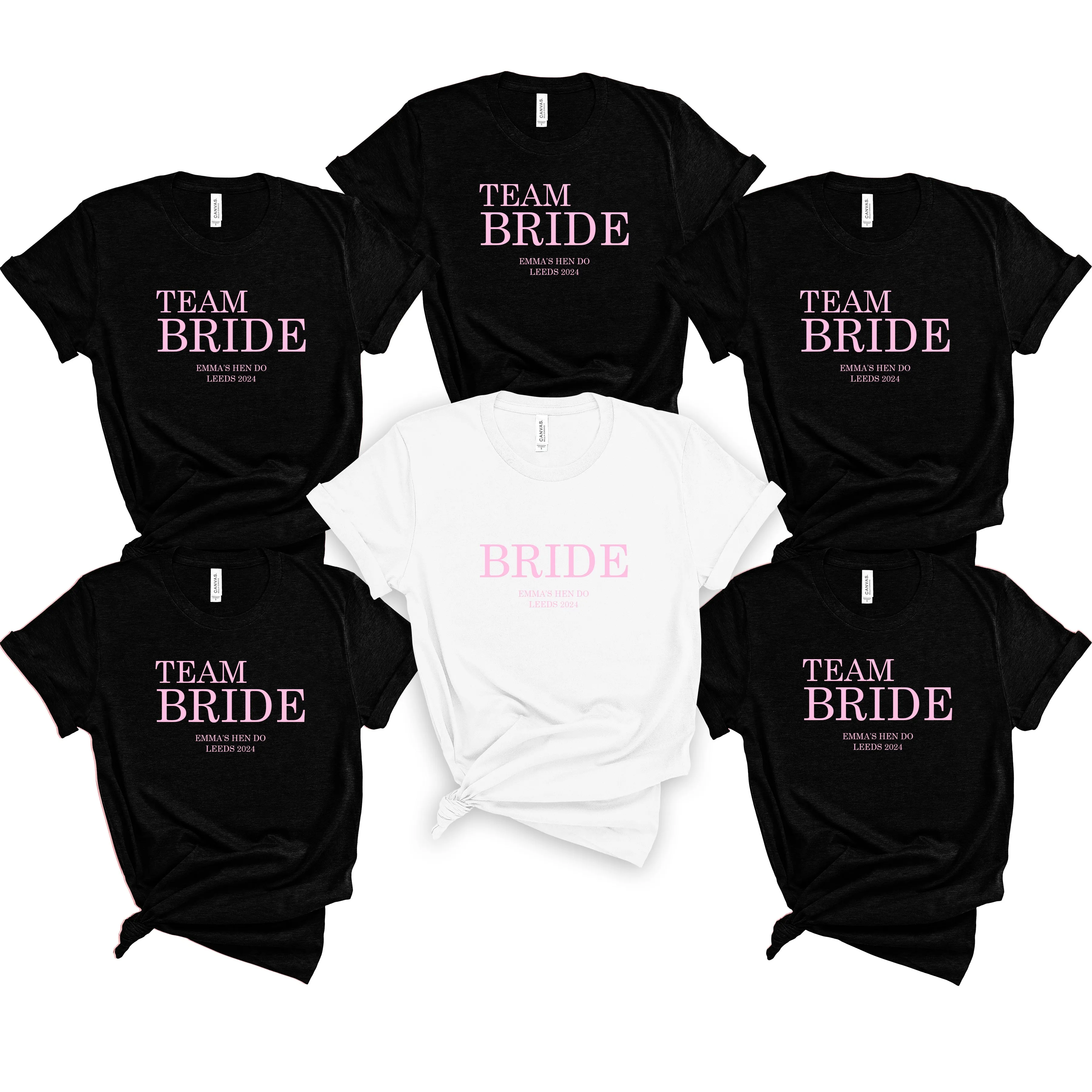 Classy Gold Personalised Team Bride T Shirts