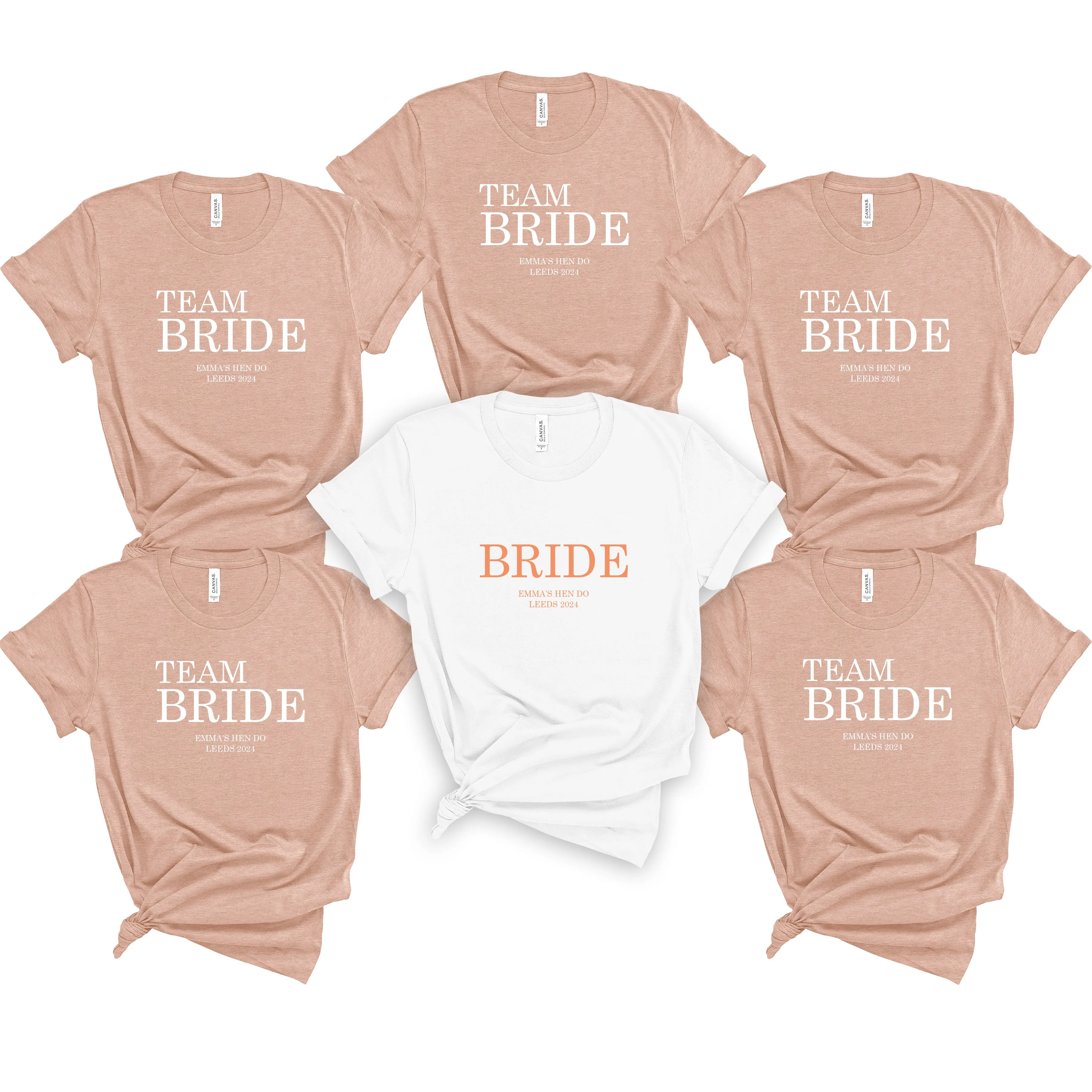 Classy Gold Personalised Team Bride T Shirts