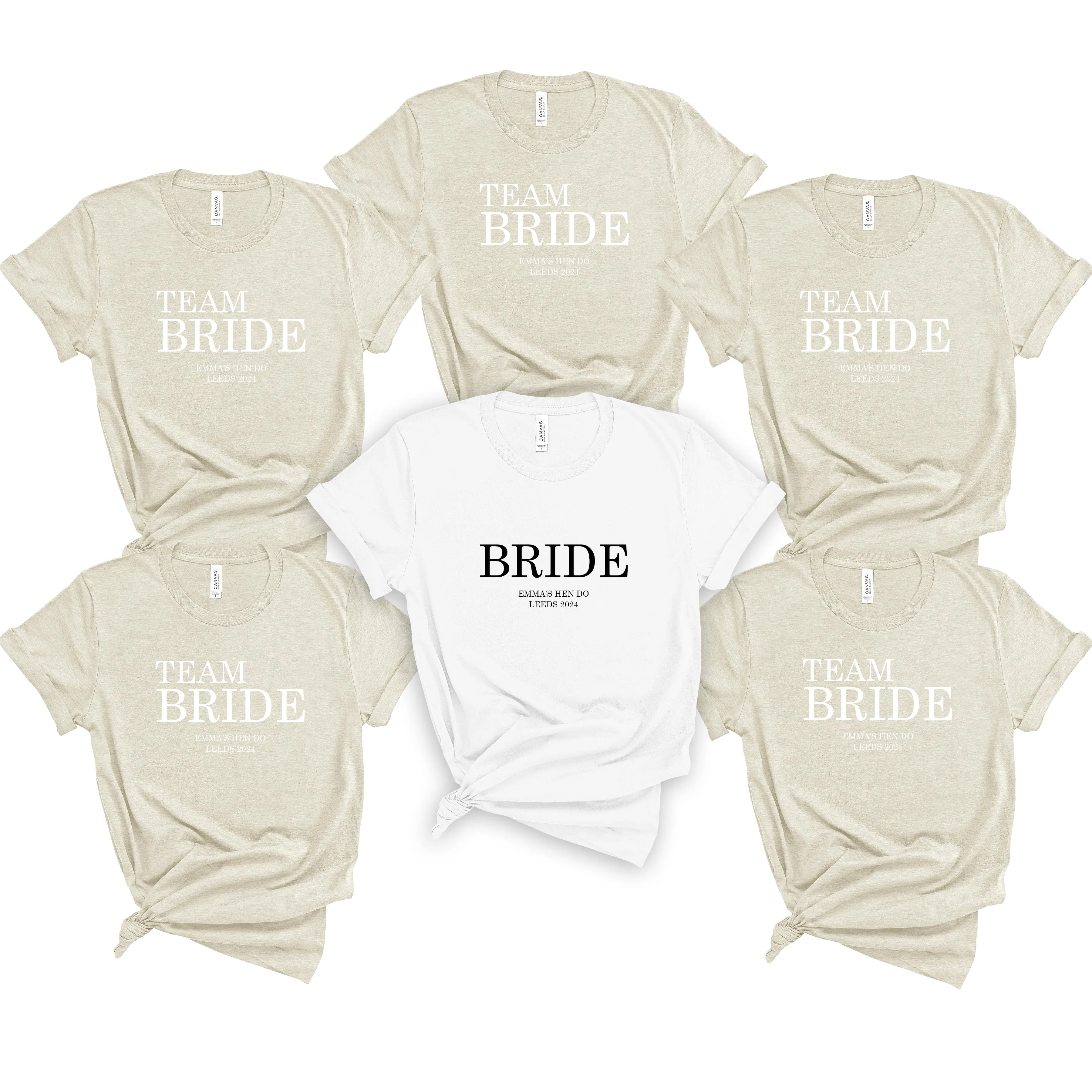 Classy Gold Personalised Team Bride T Shirts