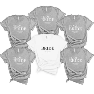 Classy Gold Personalised Team Bride T Shirts