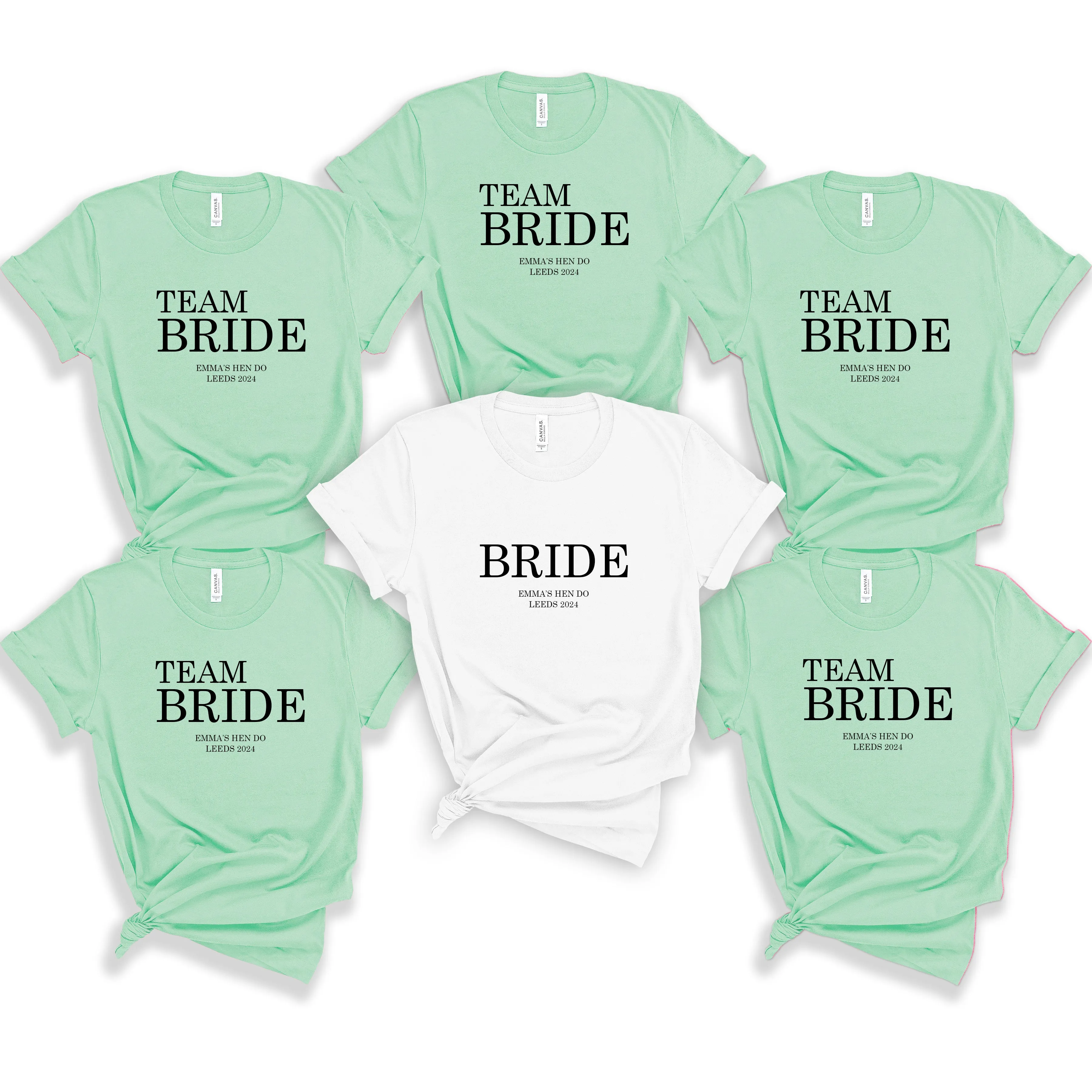 Classy Gold Personalised Team Bride T Shirts