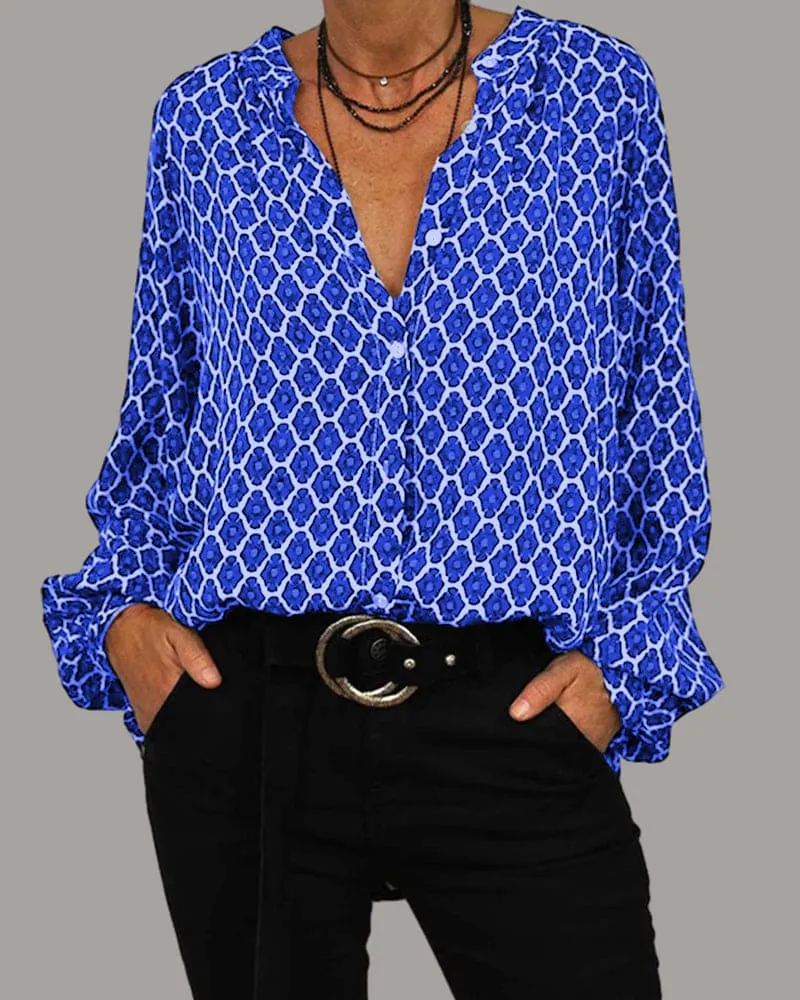 Cleo | Boho Chic V-Neck Blouse Spring