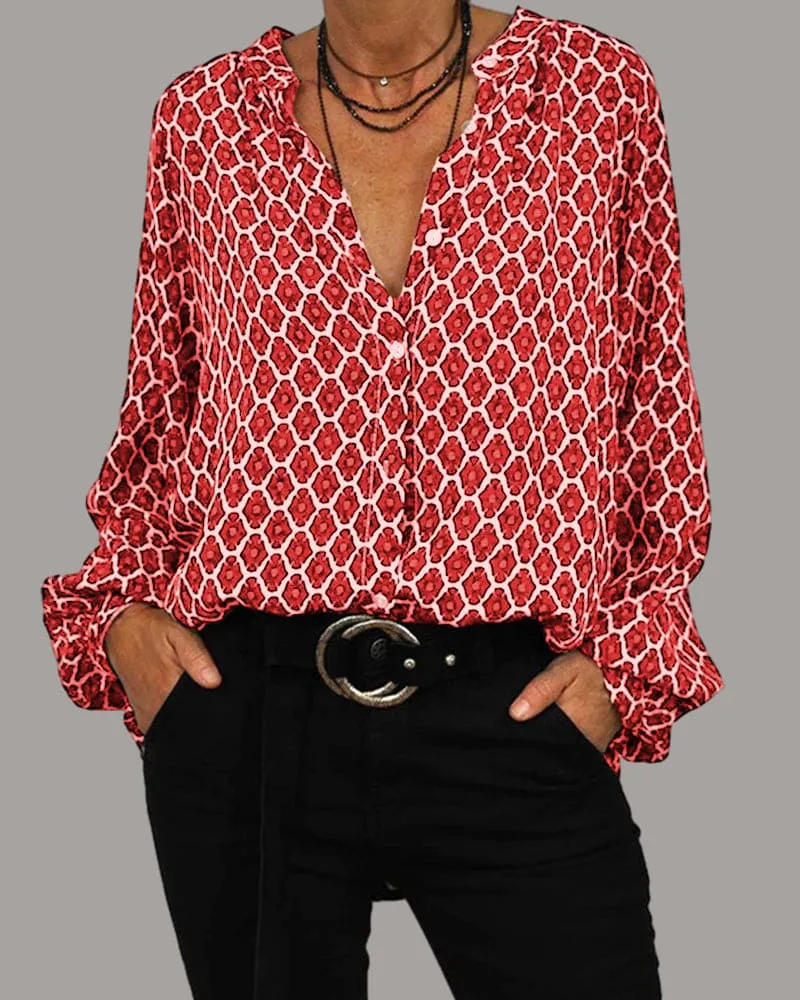 Cleo | Boho Chic V-Neck Blouse Spring