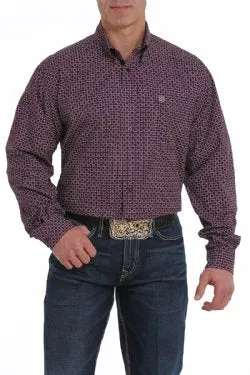 CLMTW1104992 PUR-M Mens L/S Print Purple