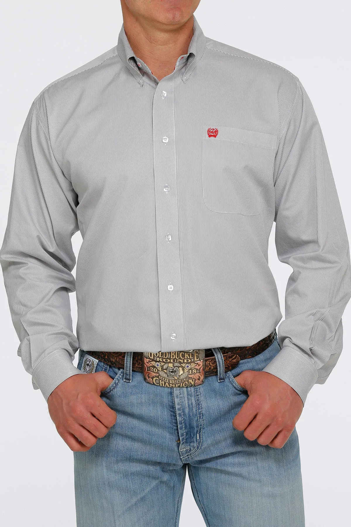CLMTW1105400 Cinch Shirt Mens Stripe L/S