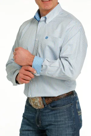 CLMTW1105541 Mens Cinch L/S Shirt White/Blue/Grey Striped