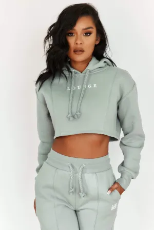 Comfy Cosy Cropped Hoodie - Sage