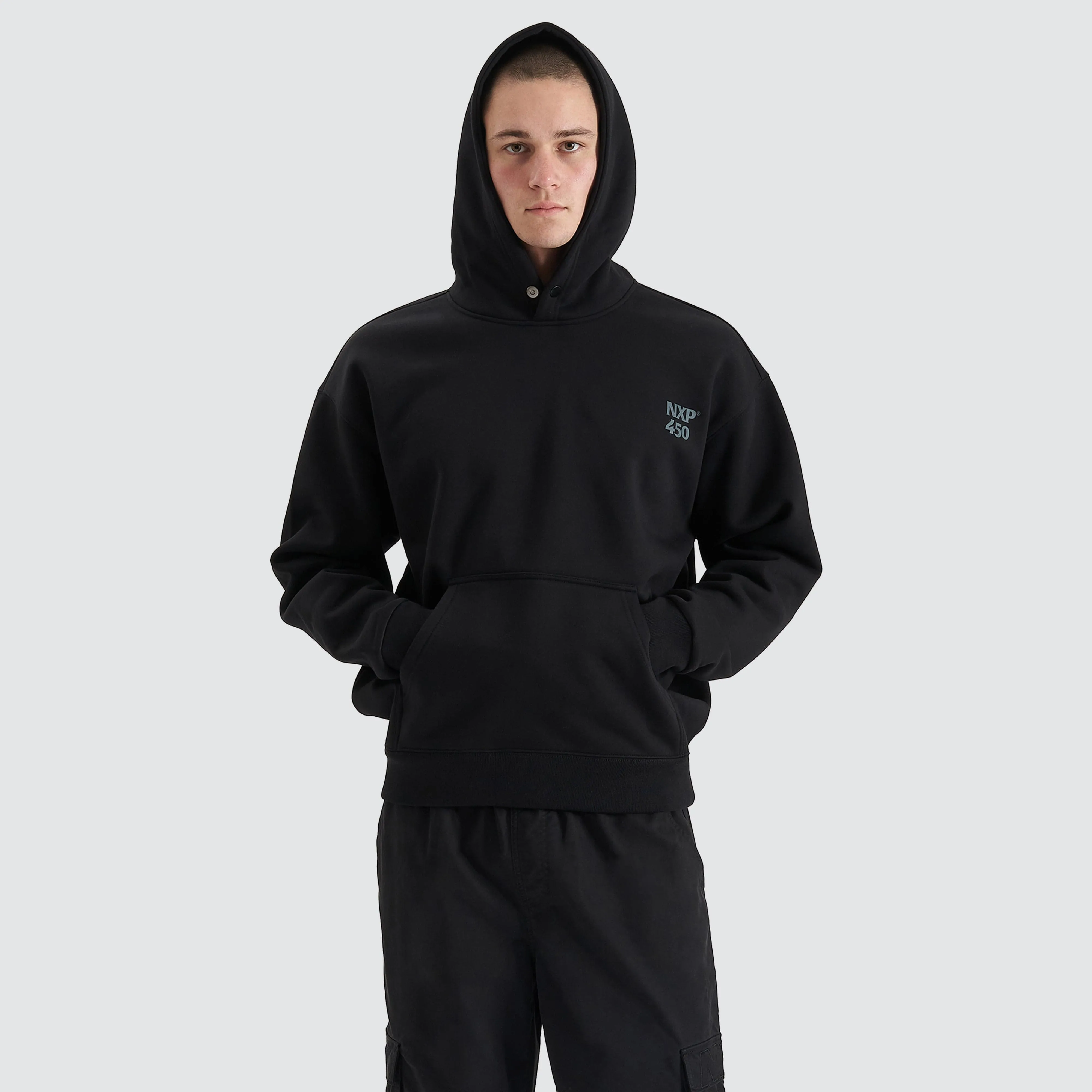 Core Line Heavy Box Fit Hoodie Jet Black