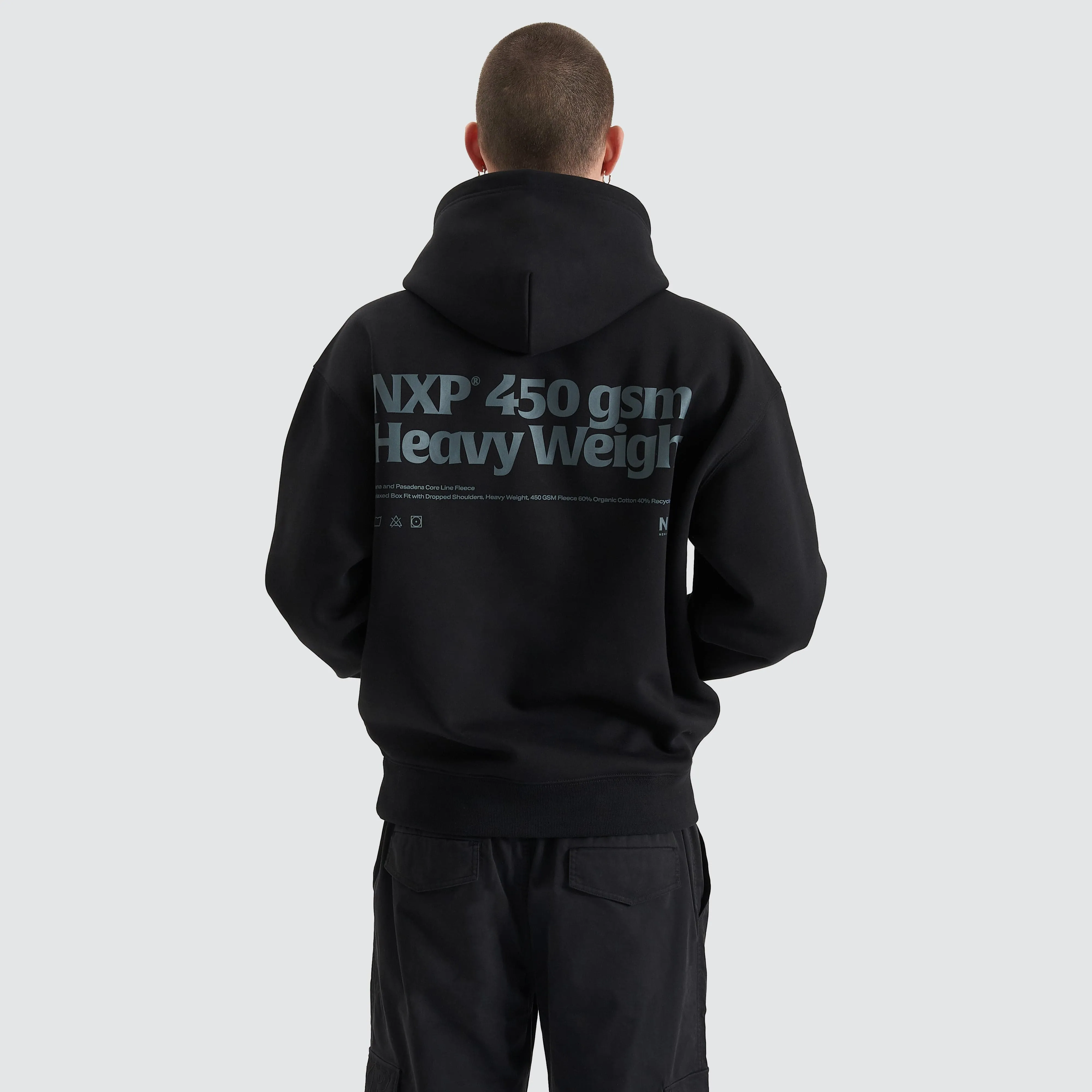 Core Line Heavy Box Fit Hoodie Jet Black
