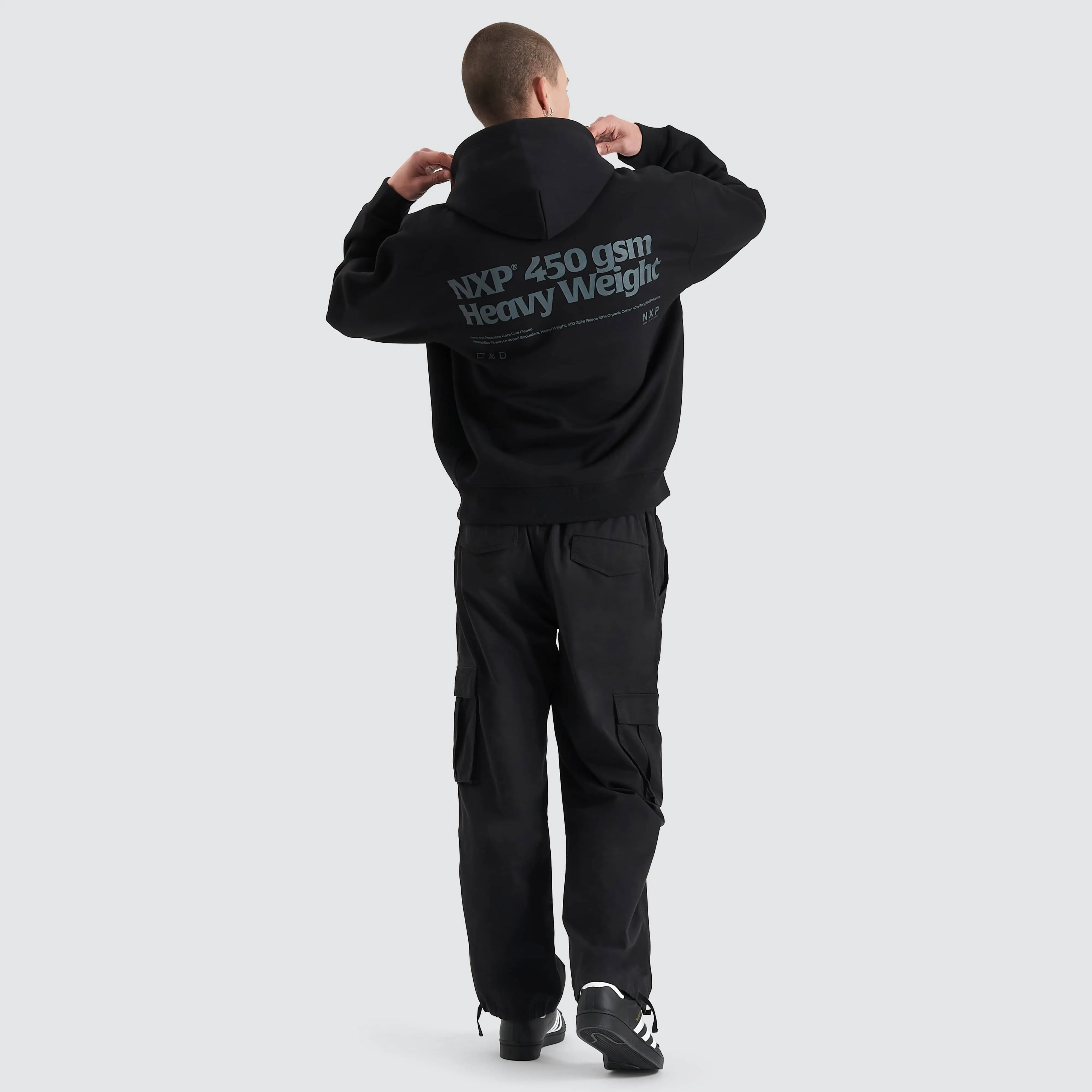 Core Line Heavy Box Fit Hoodie Jet Black