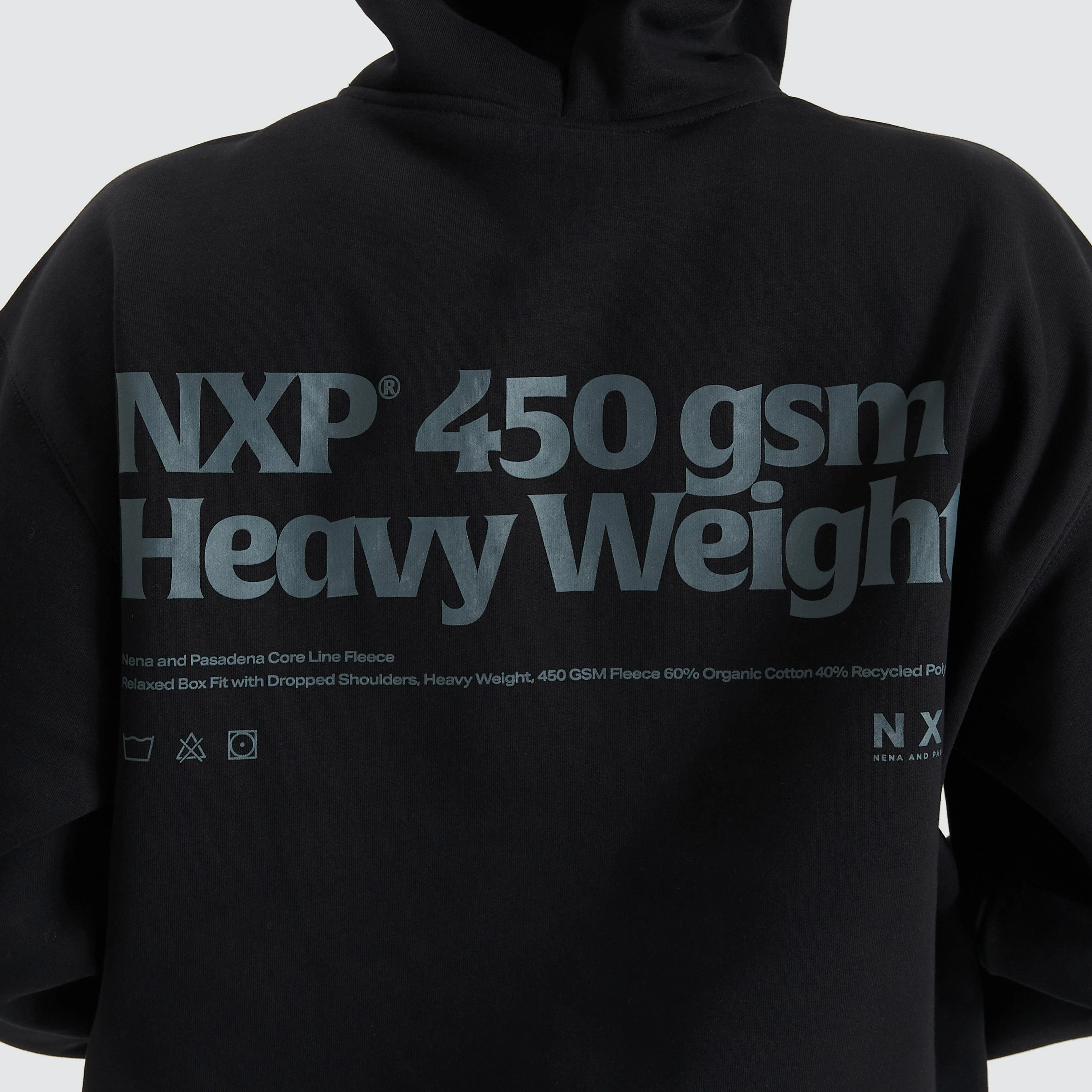 Core Line Heavy Box Fit Hoodie Jet Black