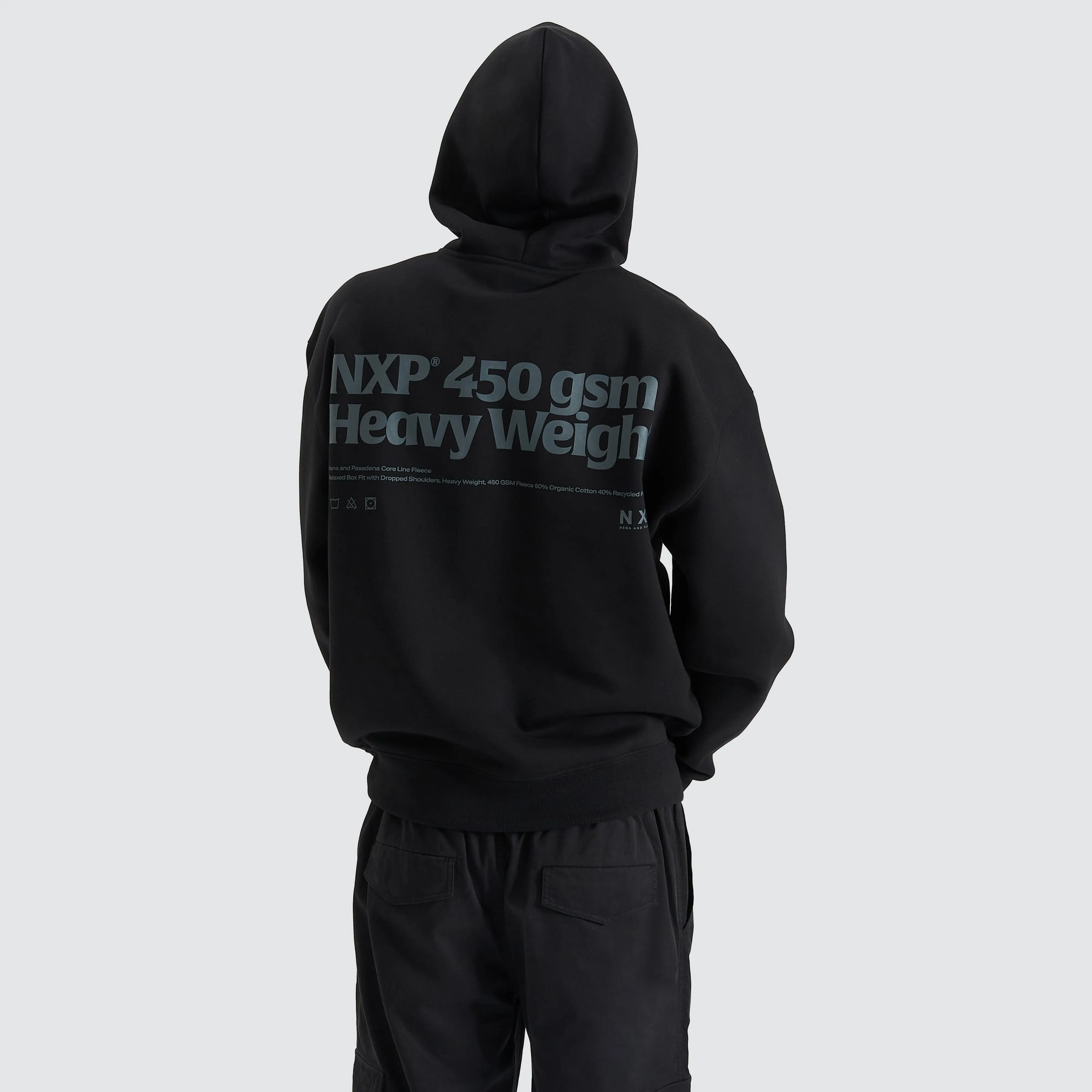 Core Line Heavy Box Fit Hoodie Jet Black