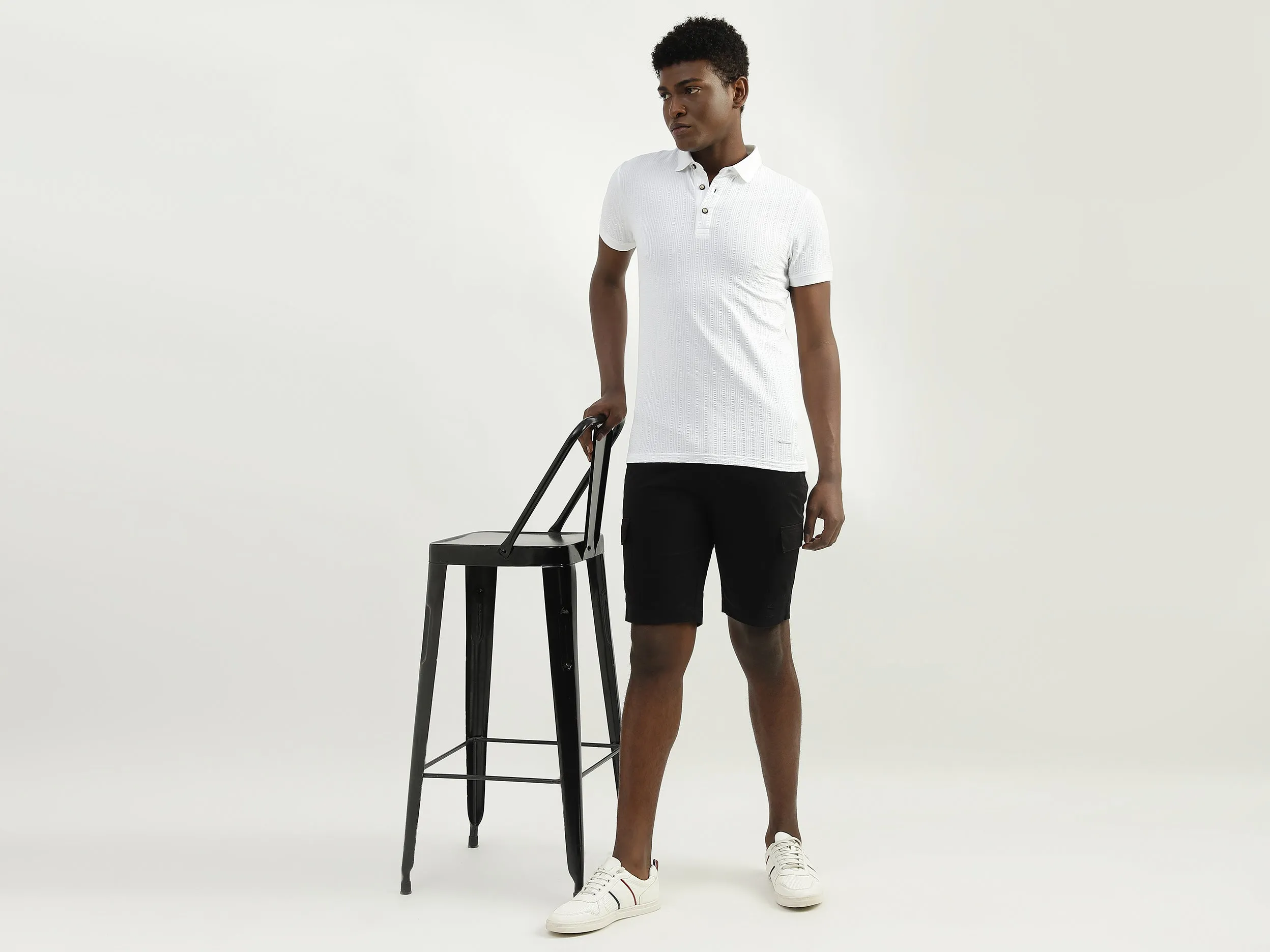 Cotton Solid Polo Collar Mens T-shirts