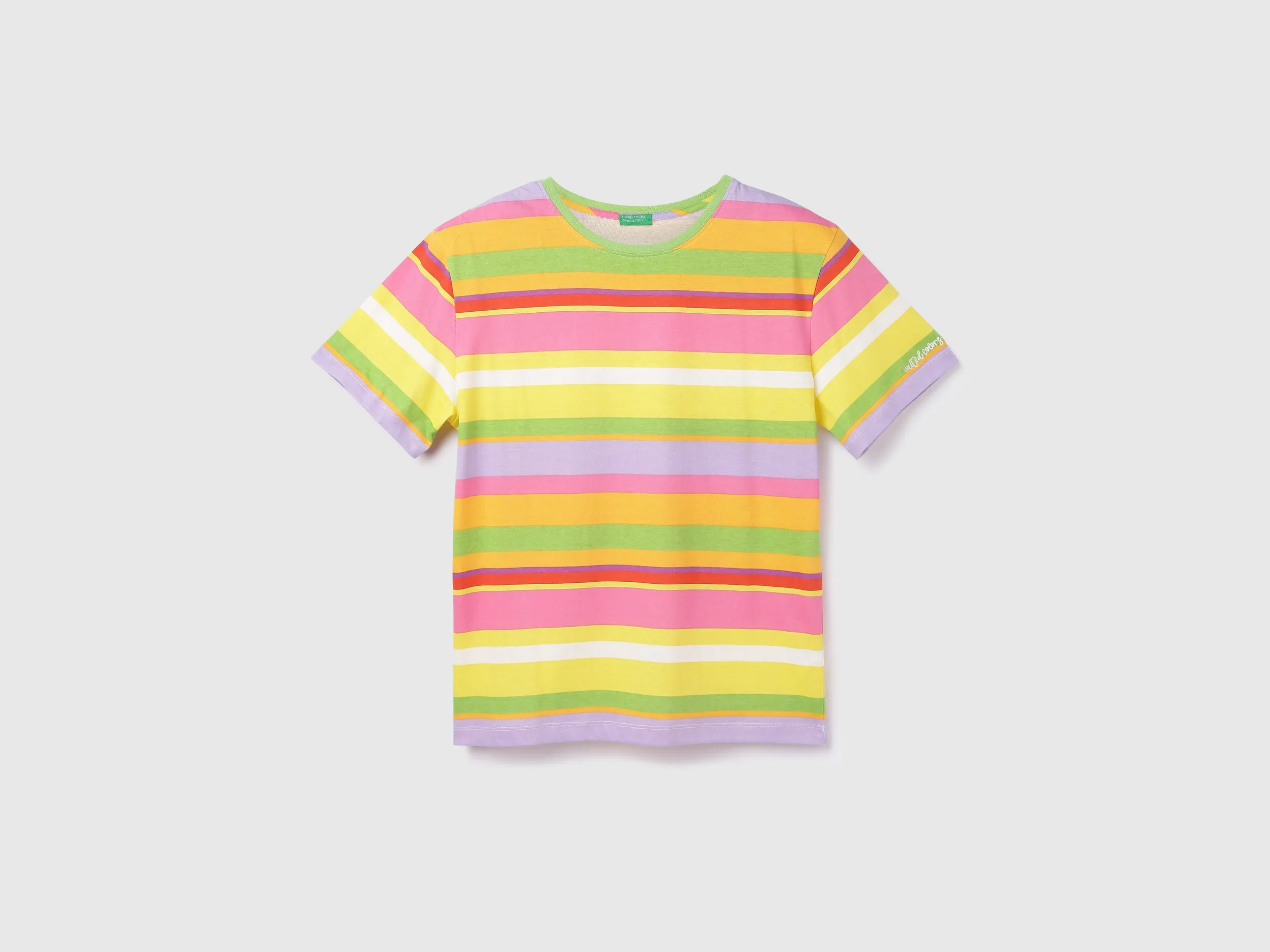 Cotton Striped Round Neck Women T-shirts