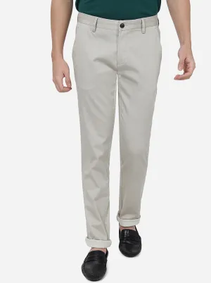 Cream Solid Uno Fit Casual Trouser | JadeBlue