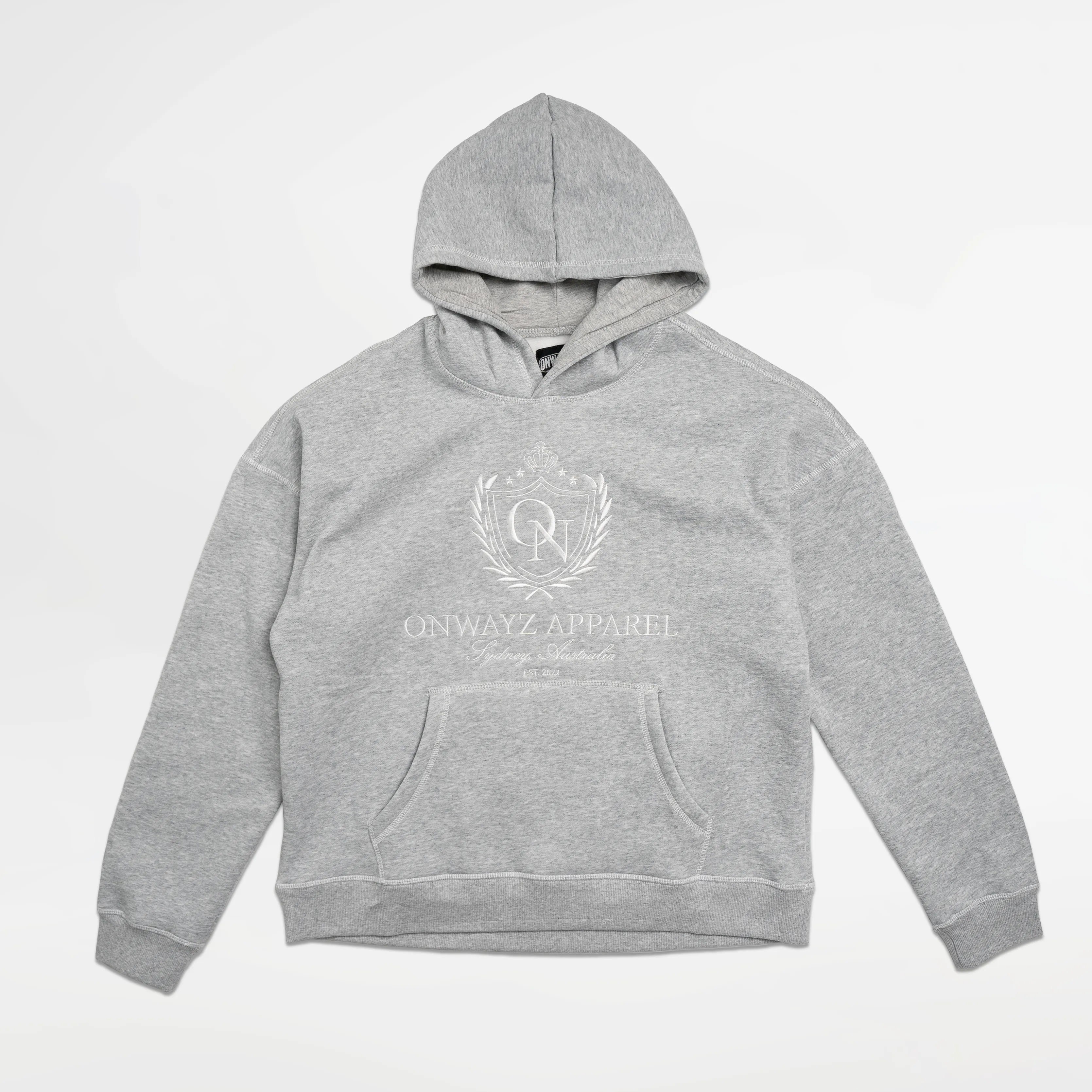 Crest Stitch Hoodie - Grey