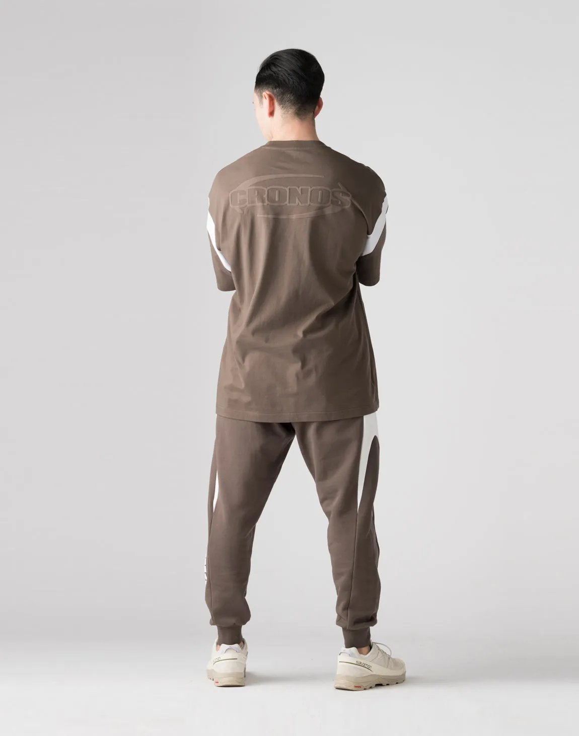 CRONOS Elliptical logoT-shirts【BROWN】