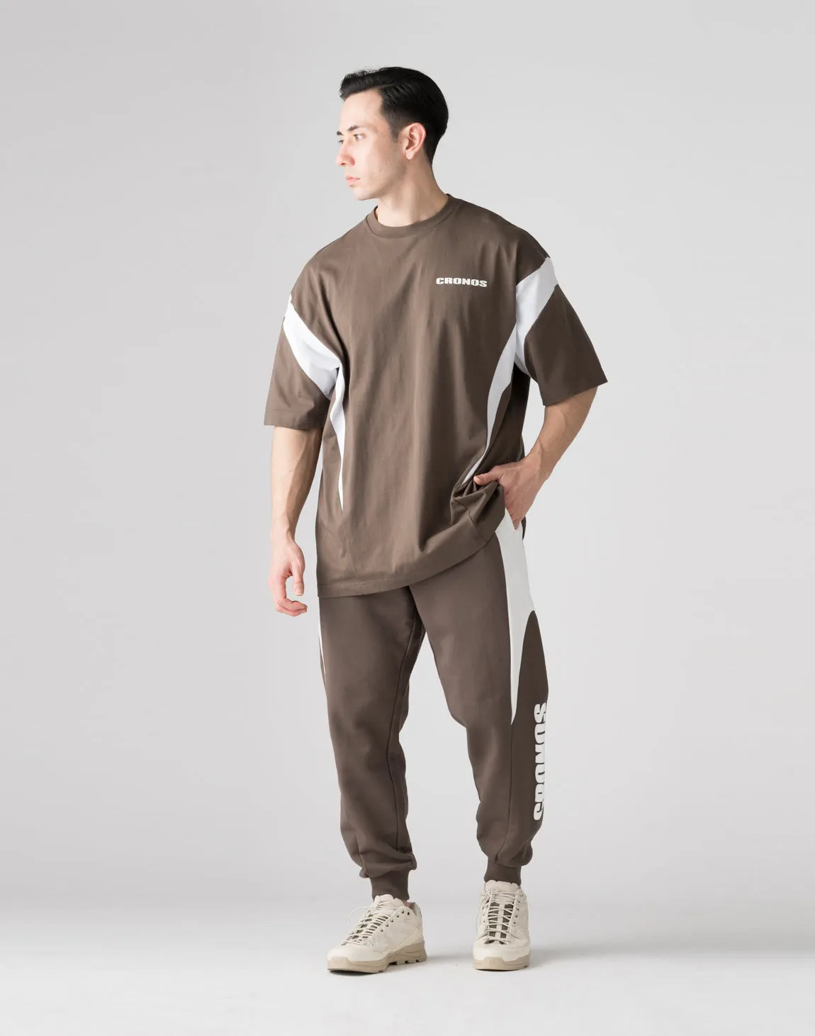 CRONOS Elliptical logoT-shirts【BROWN】