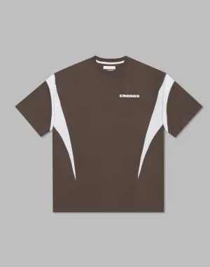 CRONOS Elliptical logoT-shirts【BROWN】
