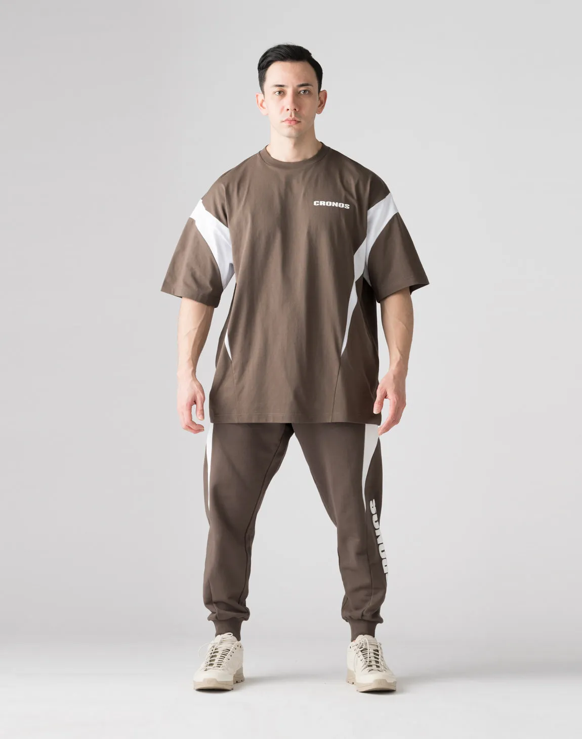 CRONOS Elliptical logoT-shirts【BROWN】