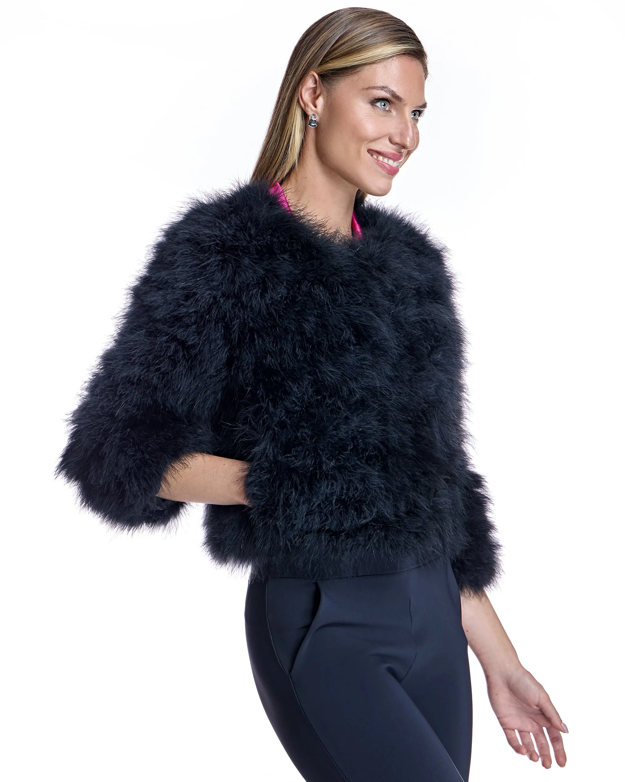 Cropped Feather Bolero