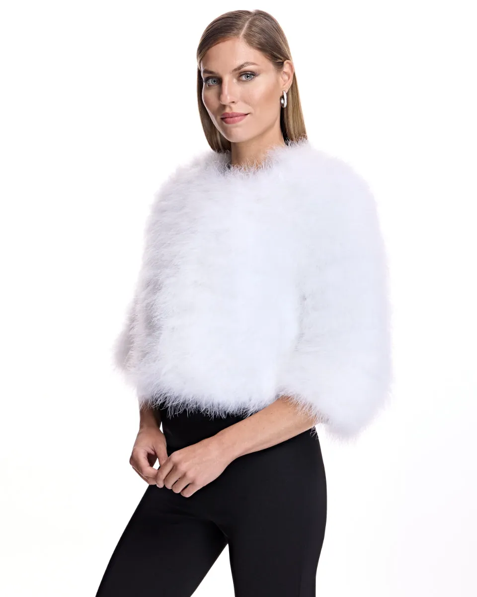 Cropped Feather Bolero