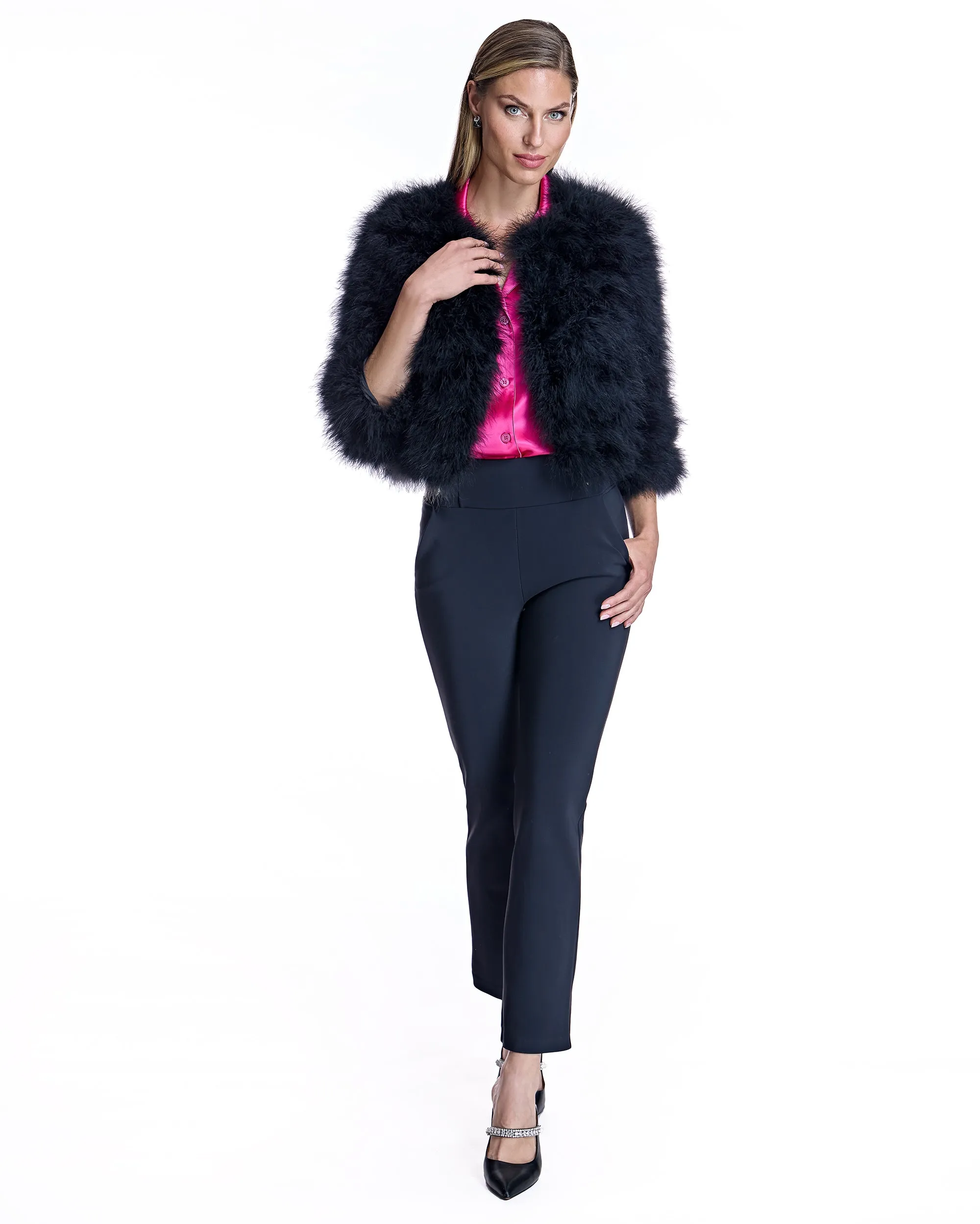Cropped Feather Bolero