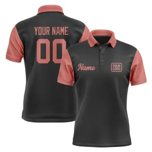 Custom Black Copper Rose Short-Sleeve Polo Shirt