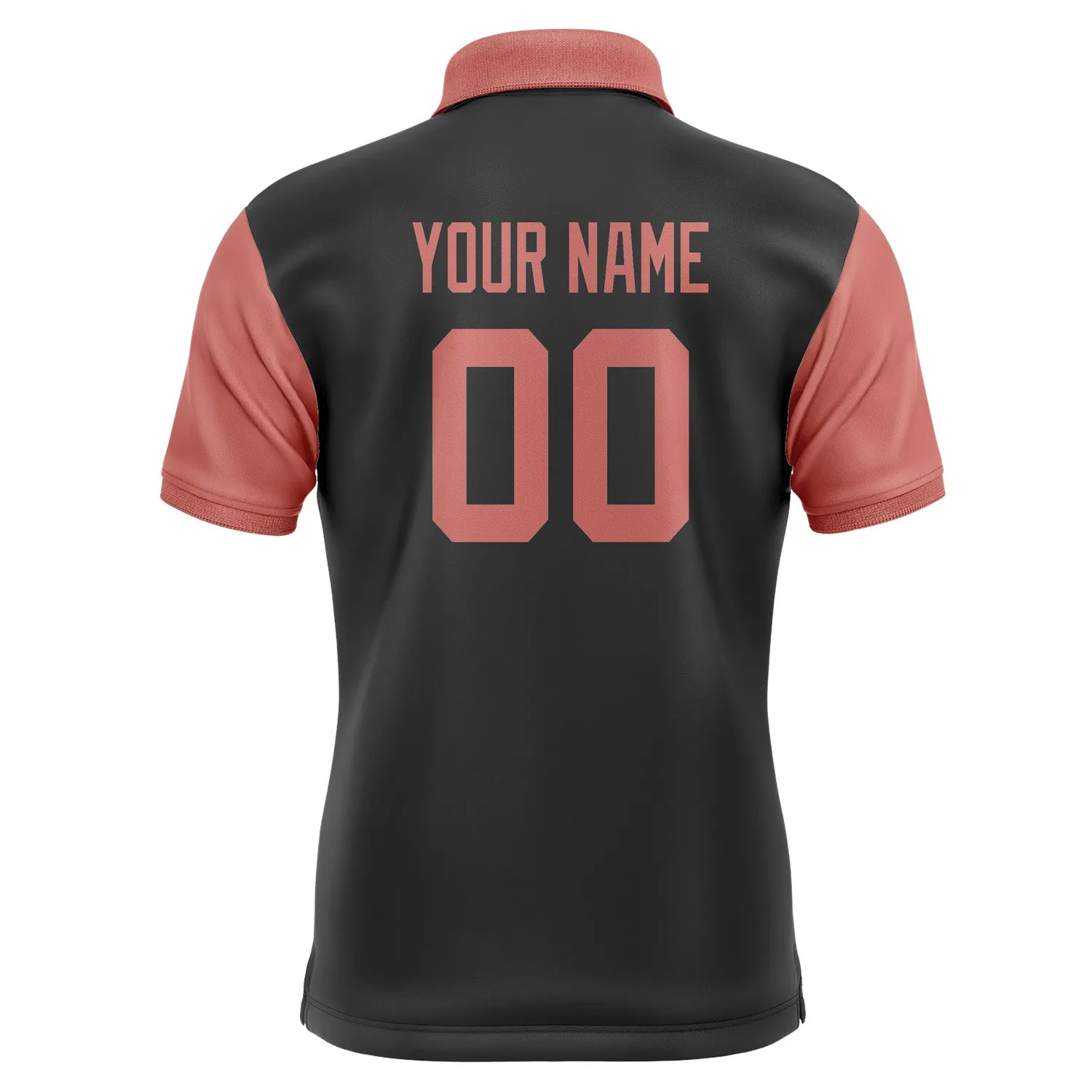 Custom Black Copper Rose Short-Sleeve Polo Shirt