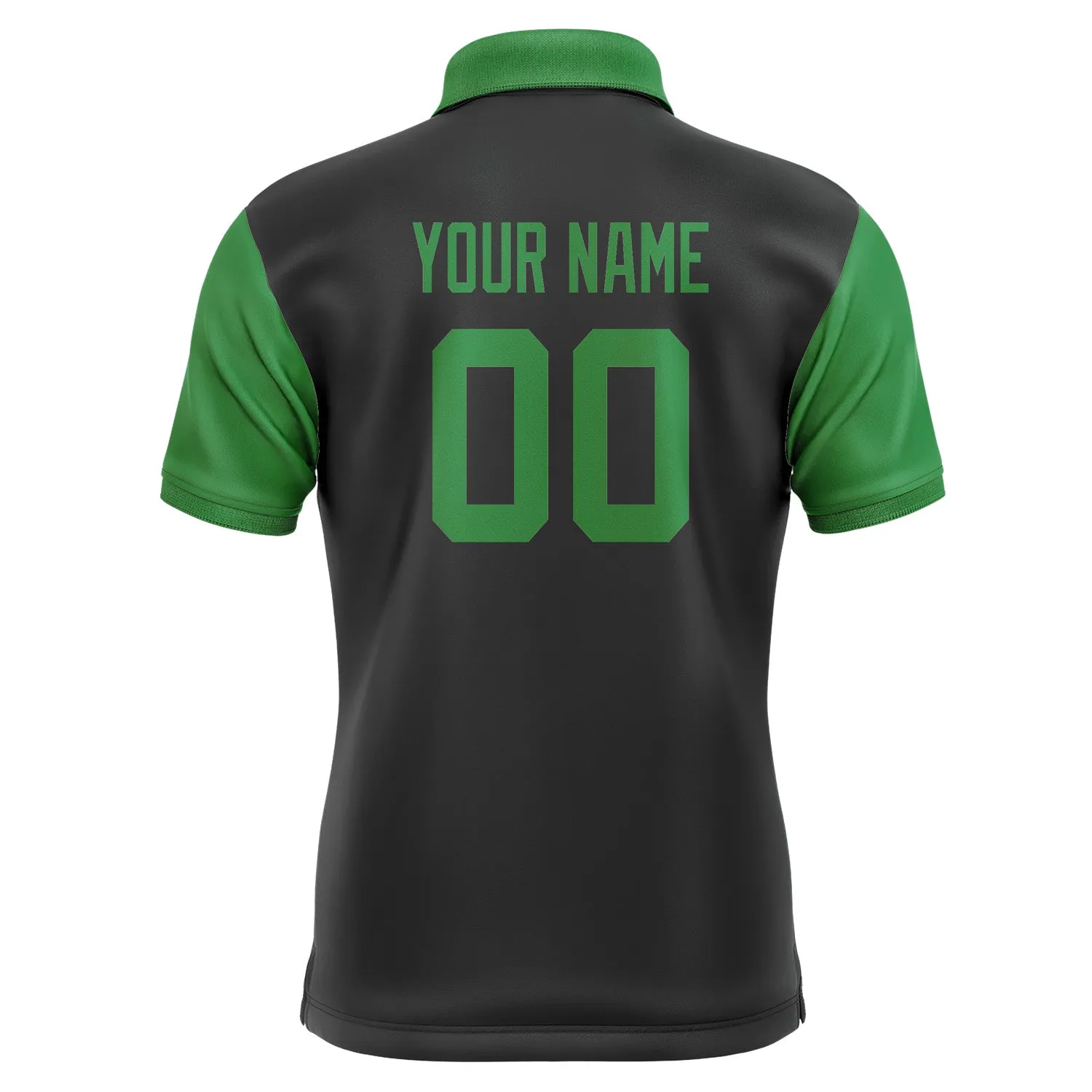 Custom Black Emerald Green Short-Sleeve Polo Shirt
