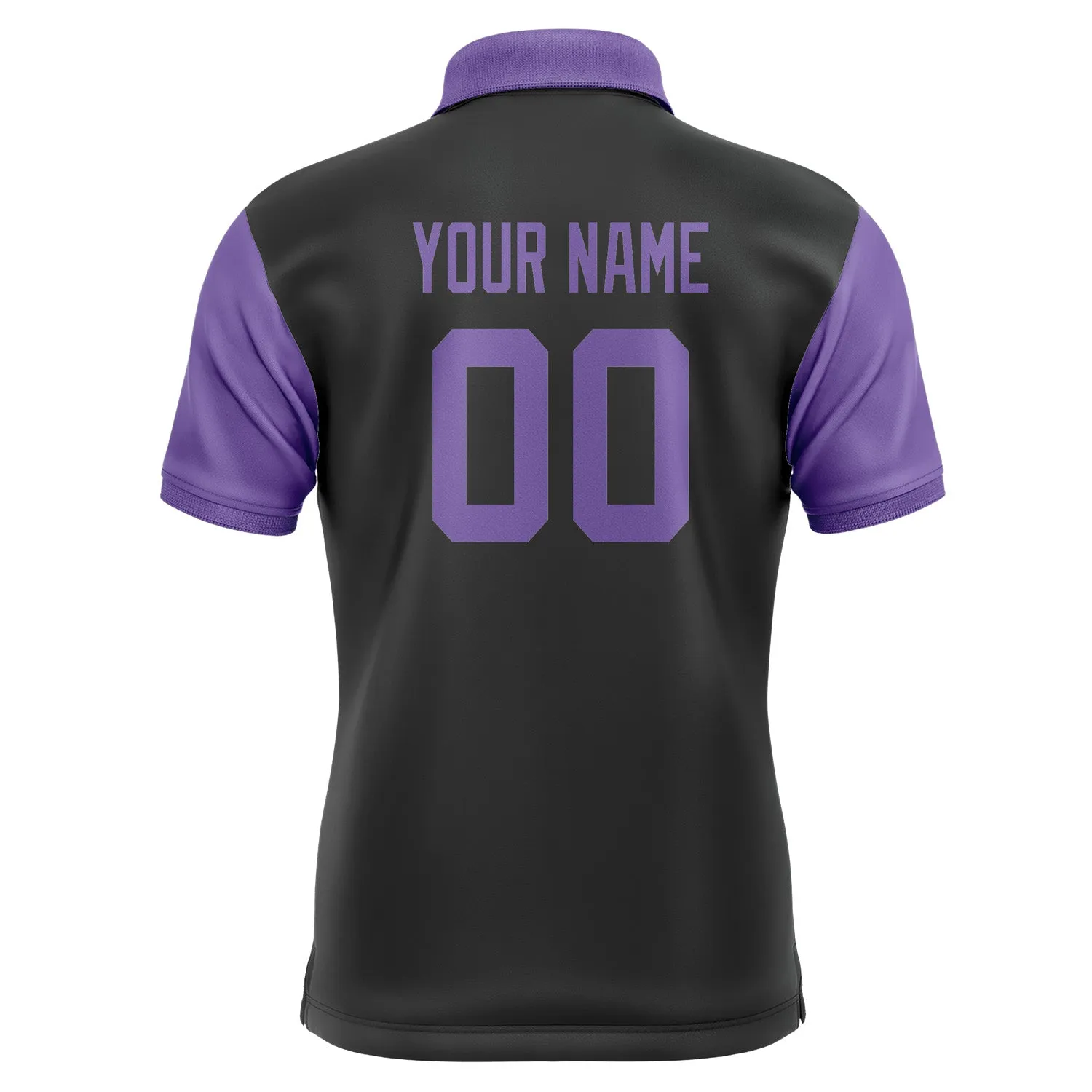 Custom Black Light Purple Short-Sleeve Polo Shirt