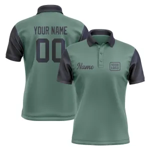 Custom Blue Green Navy Short-Sleeve Polo Shirt