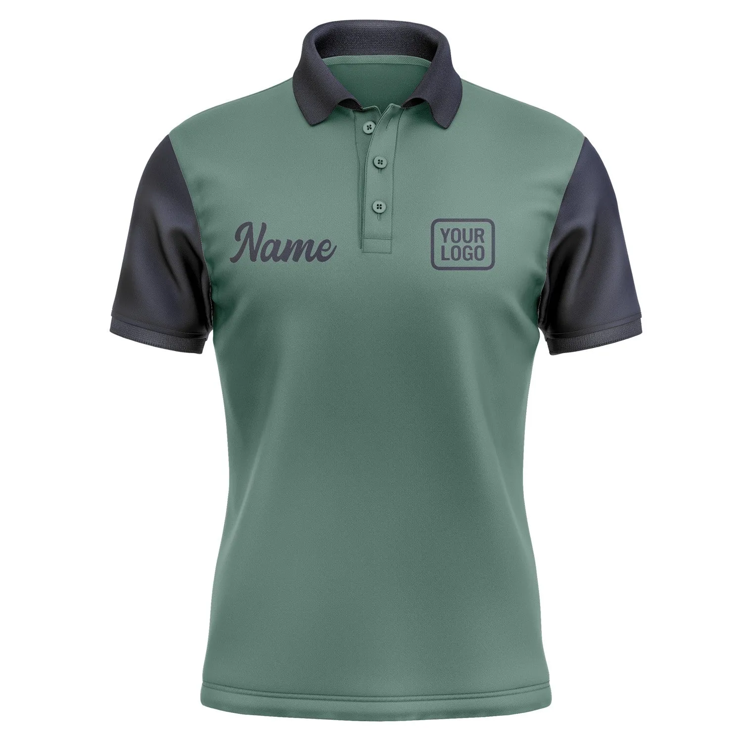 Custom Blue Green Navy Short-Sleeve Polo Shirt