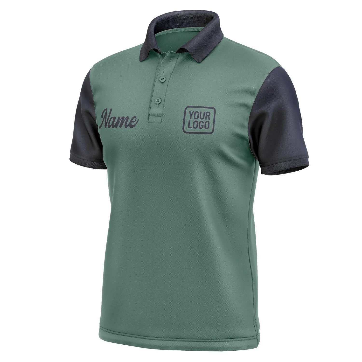 Custom Blue Green Navy Short-Sleeve Polo Shirt
