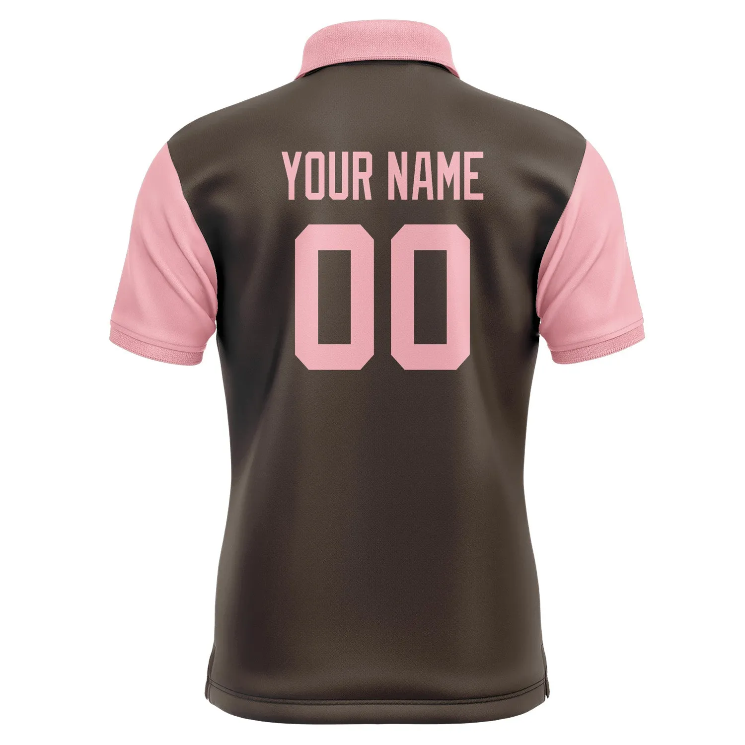 Custom Brown Light Pink Short-Sleeve Polo Shirt