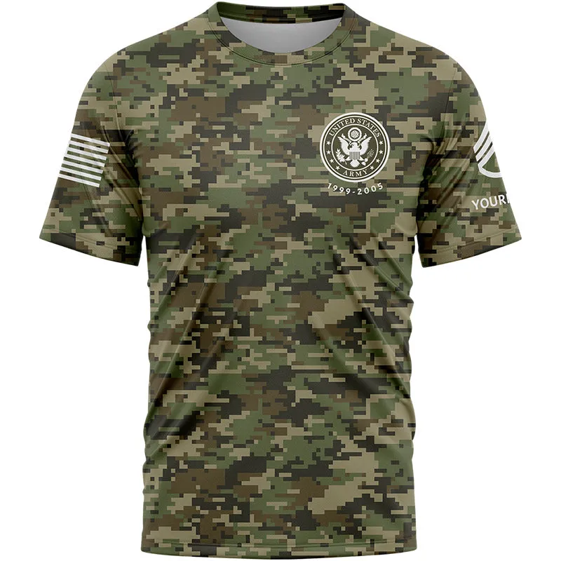 Custom Camo Descended From Men Who Would Not Beruled 1776 U.S Army Military Rank Staff sergeant Veteran Name T-Shirt | Father's Day Gifts