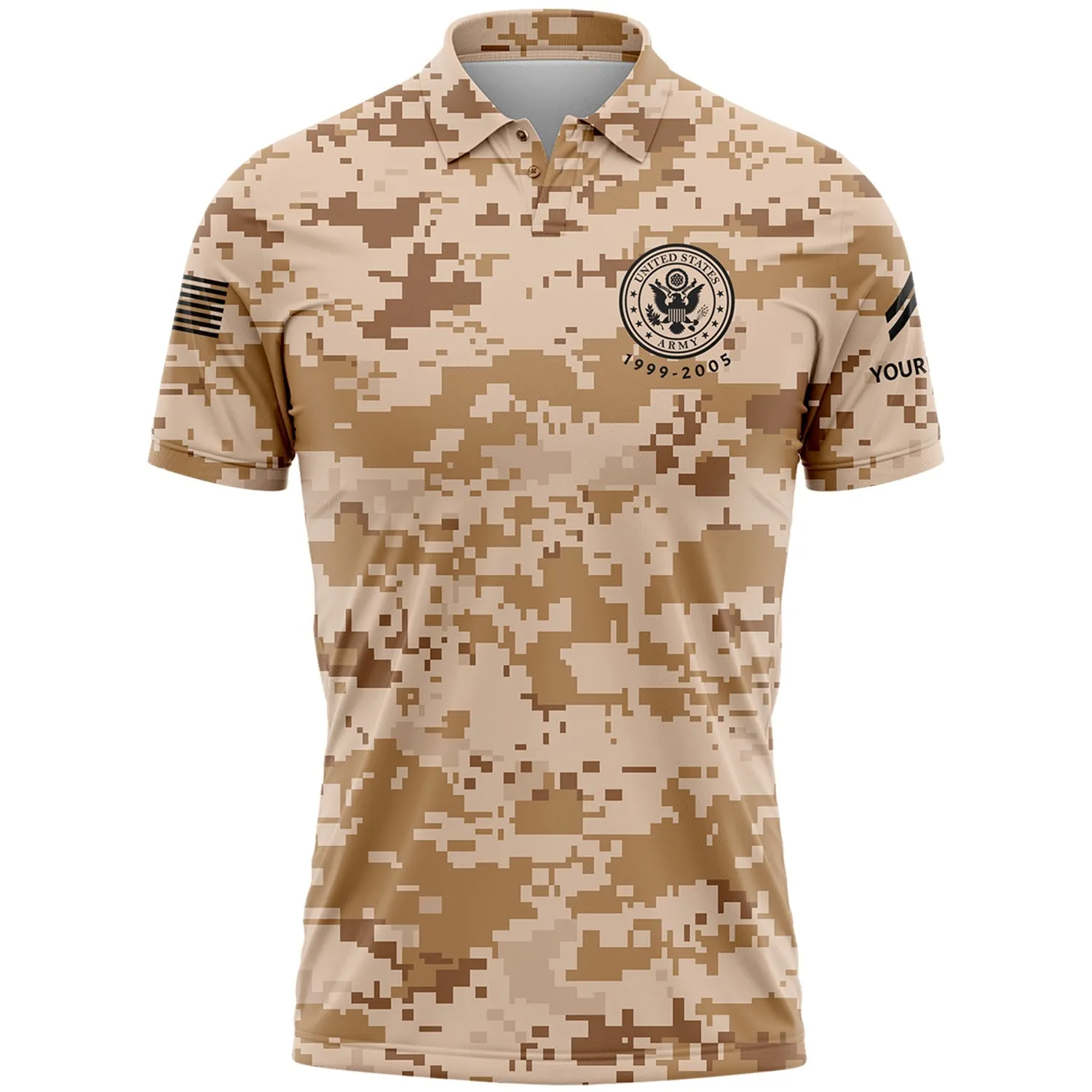 Custom Camo Skull Peace Through Strength 1775 U.S Army Military Corporal Rank Name Golf Polo Shirt | Father's Day Gifts