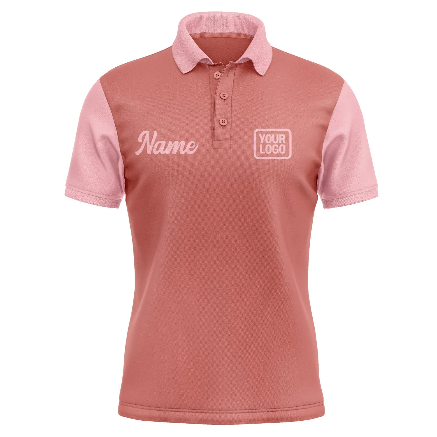 Custom Copper Rose Light Pink Short-Sleeve Polo Shirt