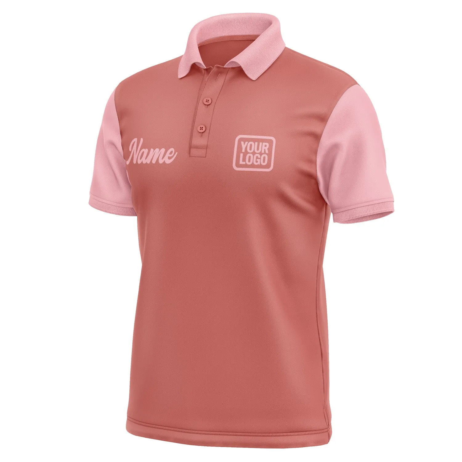 Custom Copper Rose Light Pink Short-Sleeve Polo Shirt