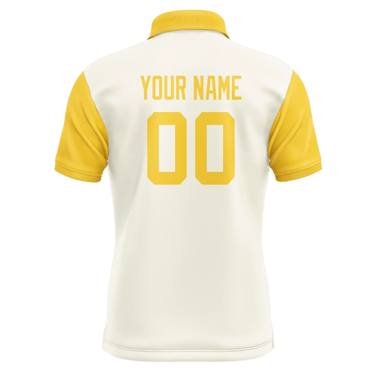 Custom Cream Gold Short-Sleeve Polo Shirt