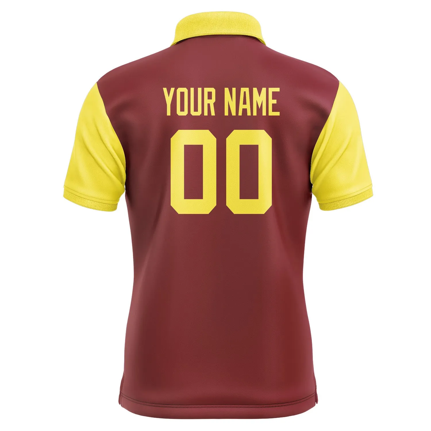 Custom Crimson Red Light Yellow Short-Sleeve Polo Shirt