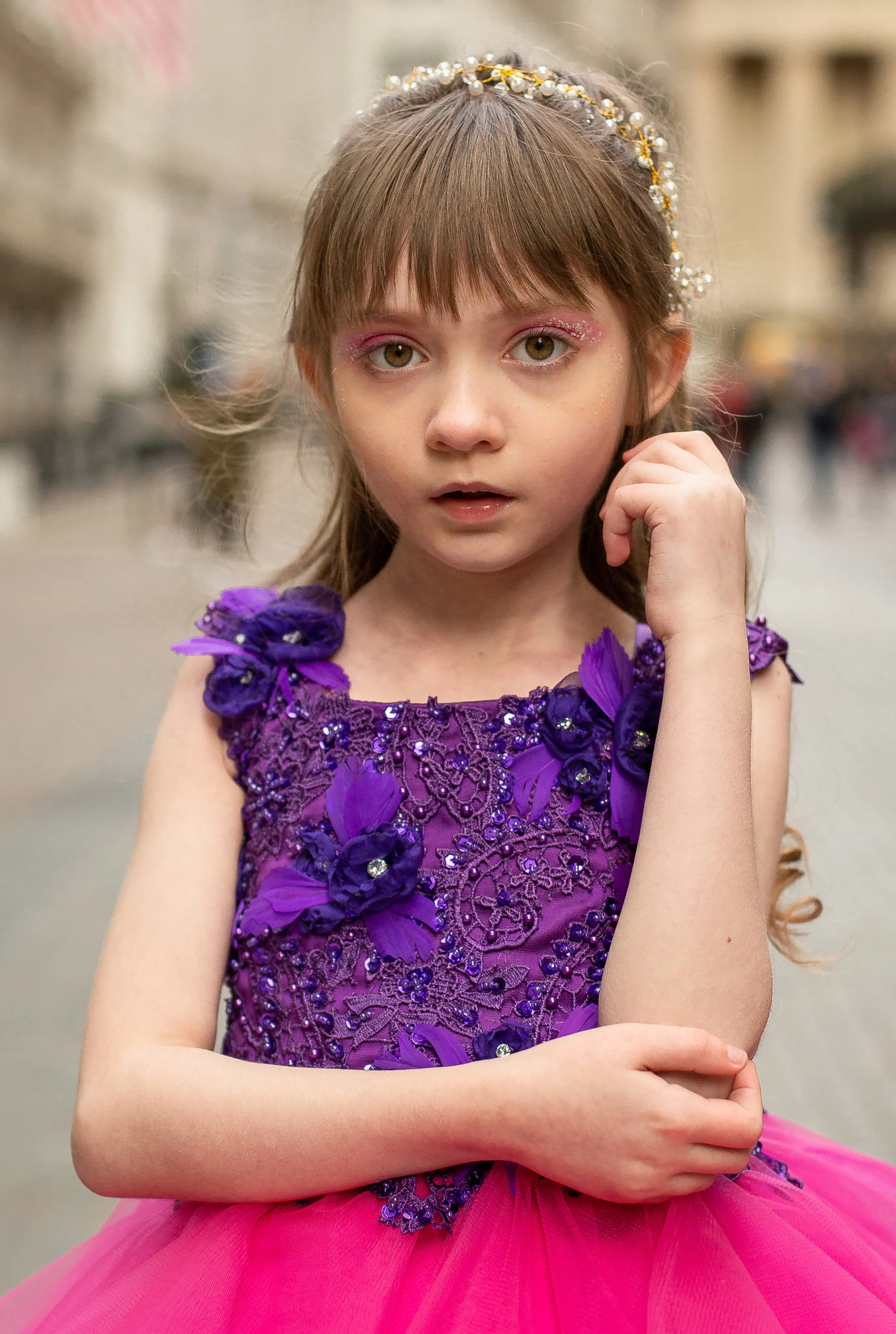 Custom Gown "Purple Finches"