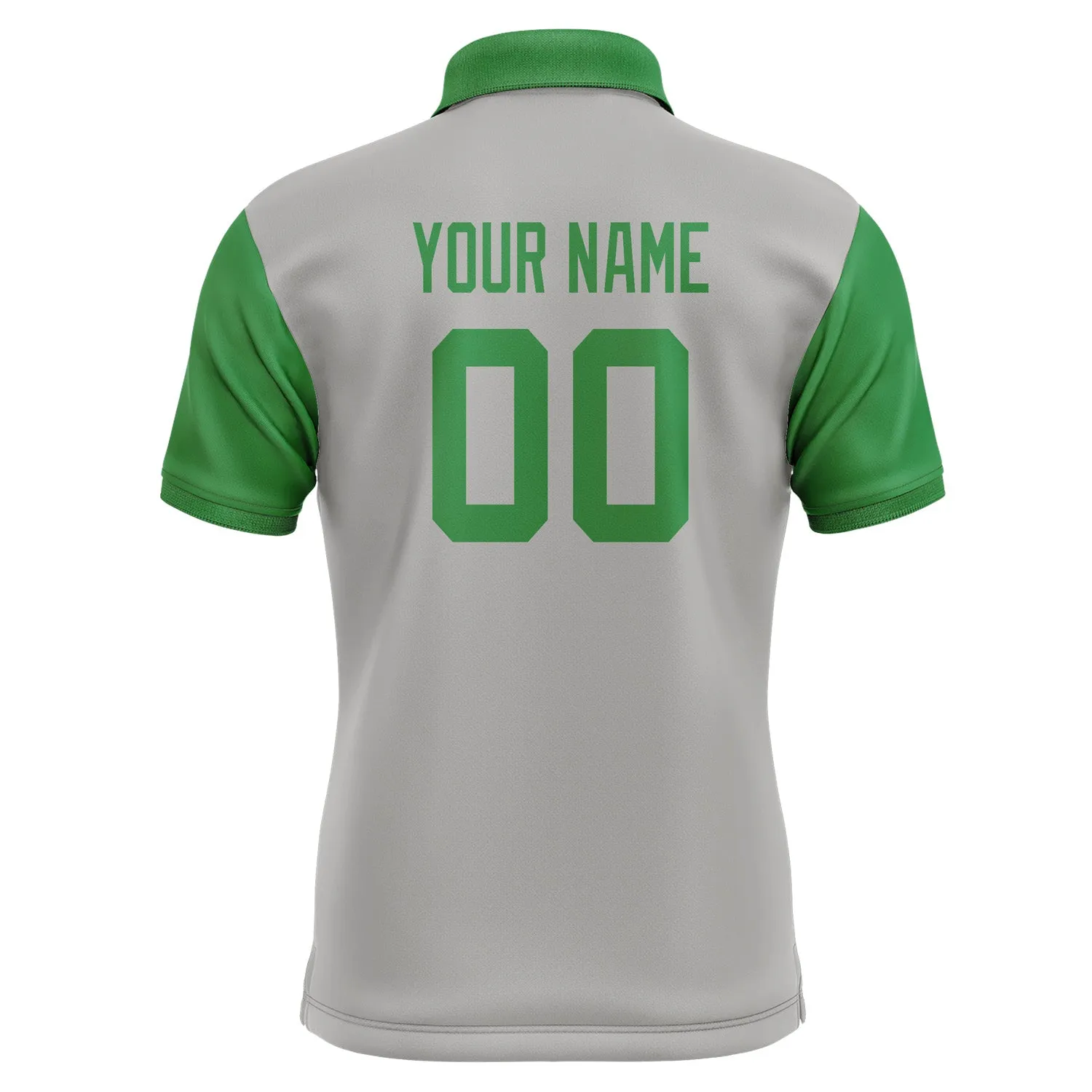 Custom Gray Emerald Green Short-Sleeve Polo Shirt