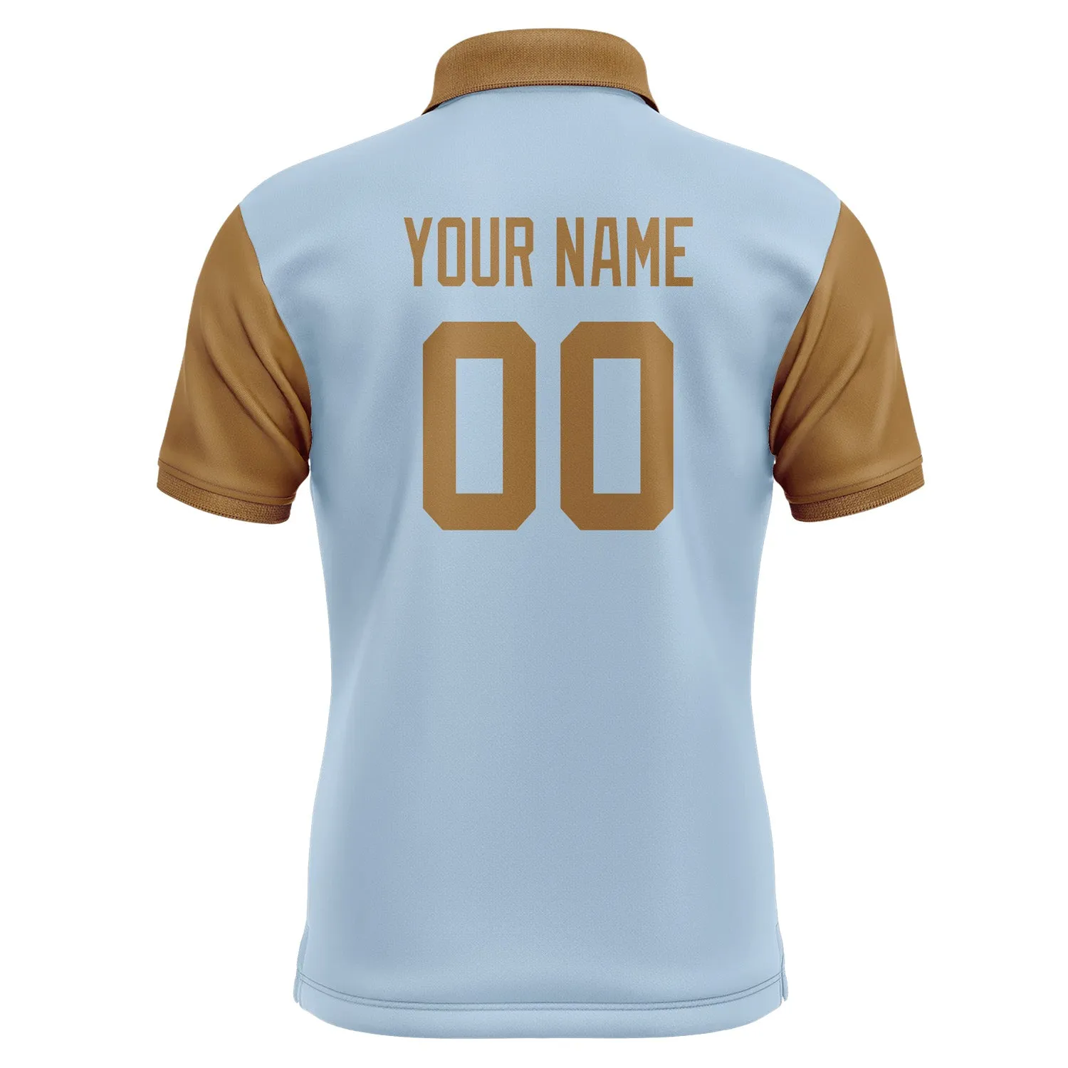 Custom Light Blue Khaki Short-Sleeve Polo Shirt